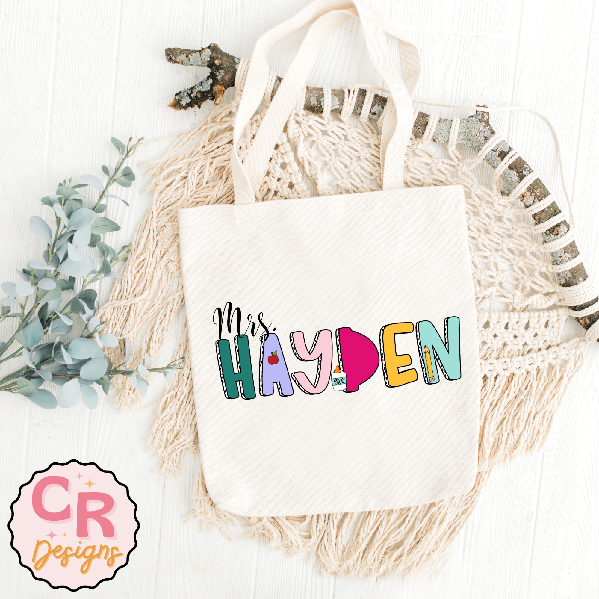 Custom Teacher Name Bag