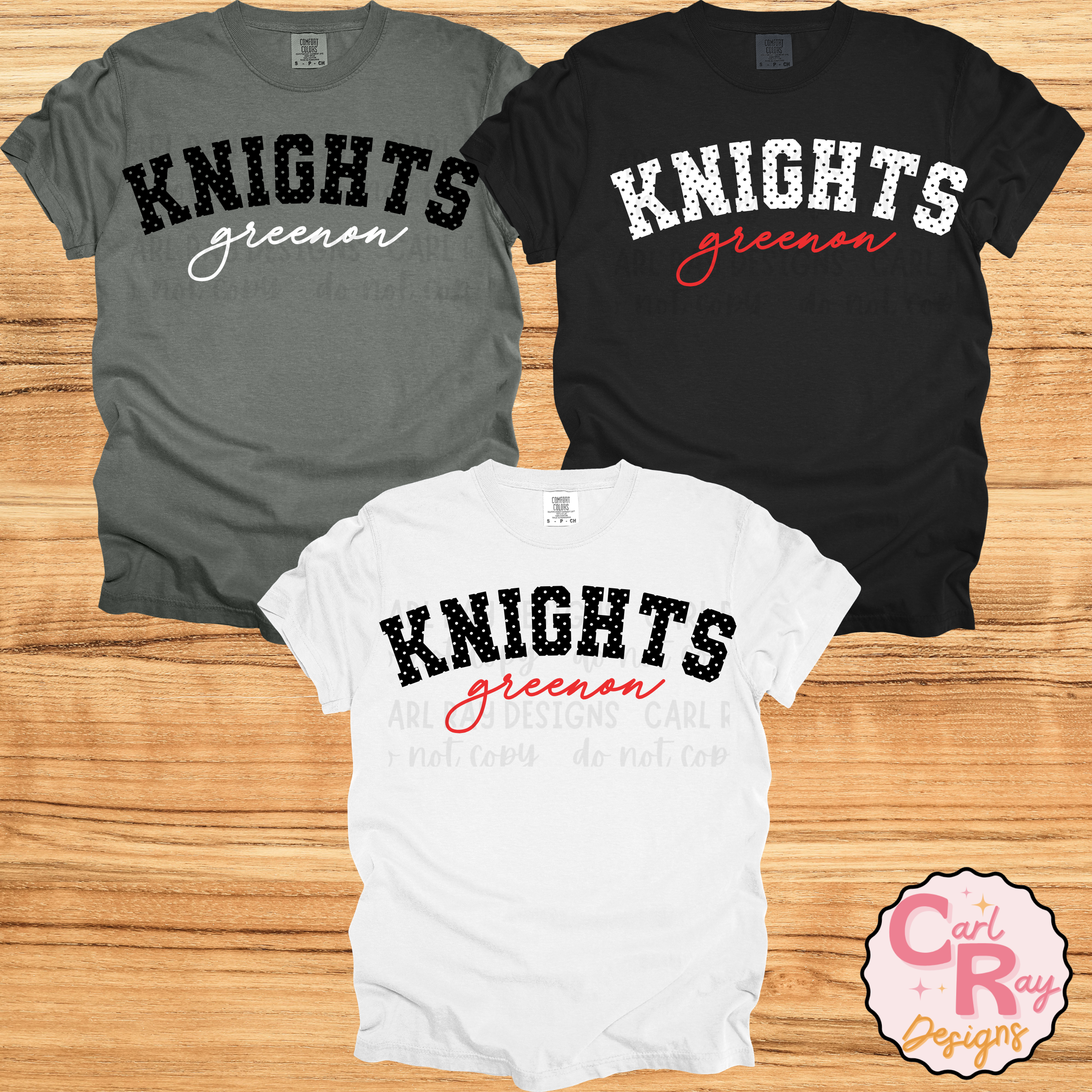 Greenon Knights polka dots