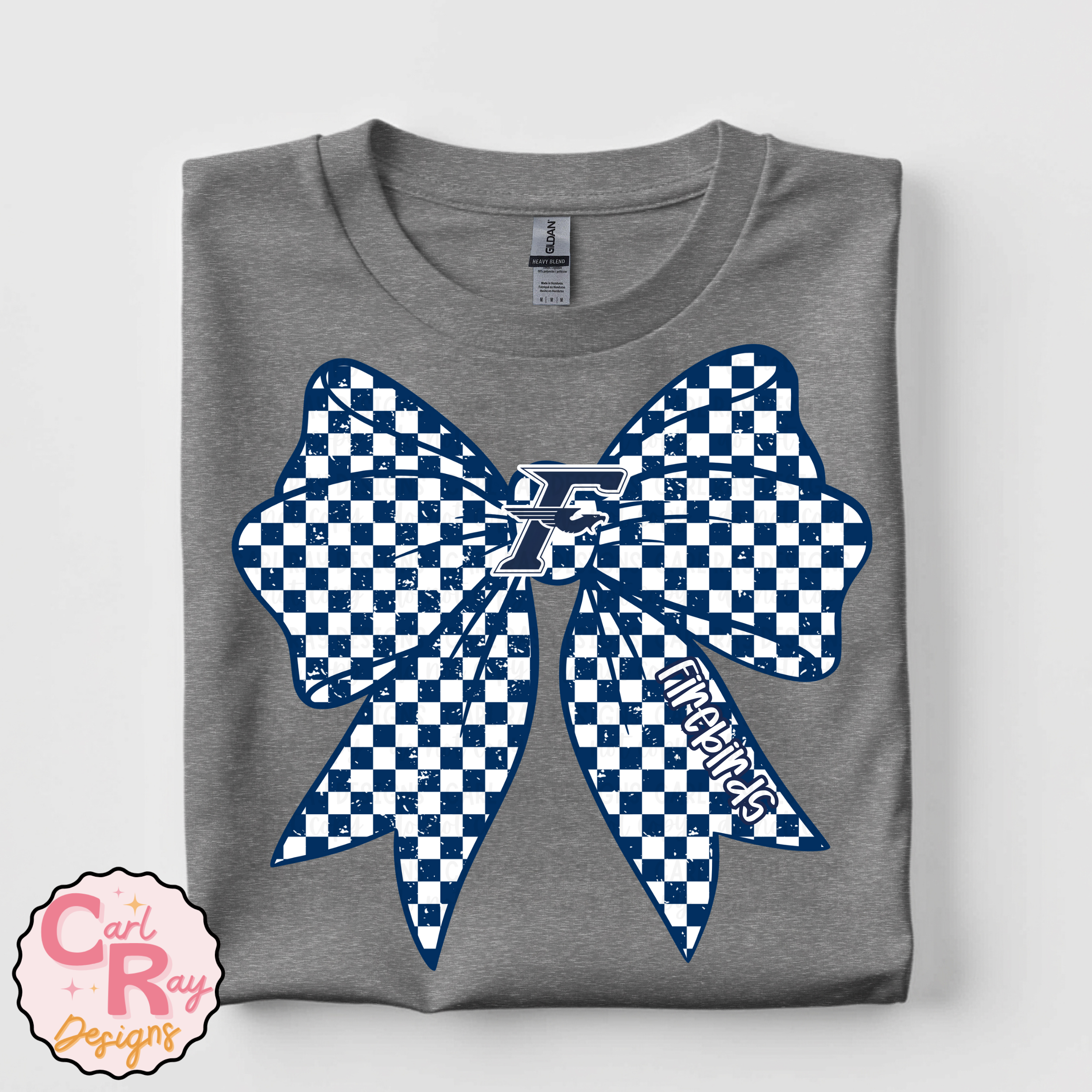 Checkered Bow- Firebirds