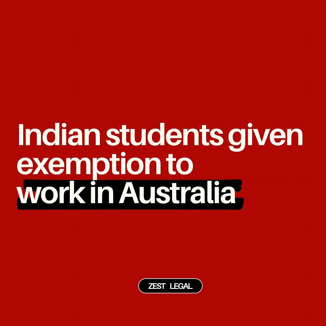 🇮🇳 🇦🇺 As the international student landscape continues to evolve, this recent development marks a significant milestone for Indian students pursuing education in Australia.  For all your student visa needs, contact our team at hi@zestlegal.com.au
