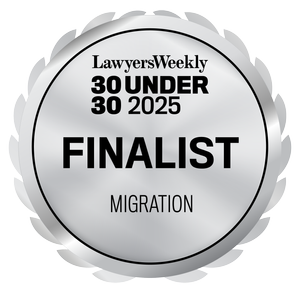 Lawyers Weekly 30 Under 30 2025 finalist, Migration