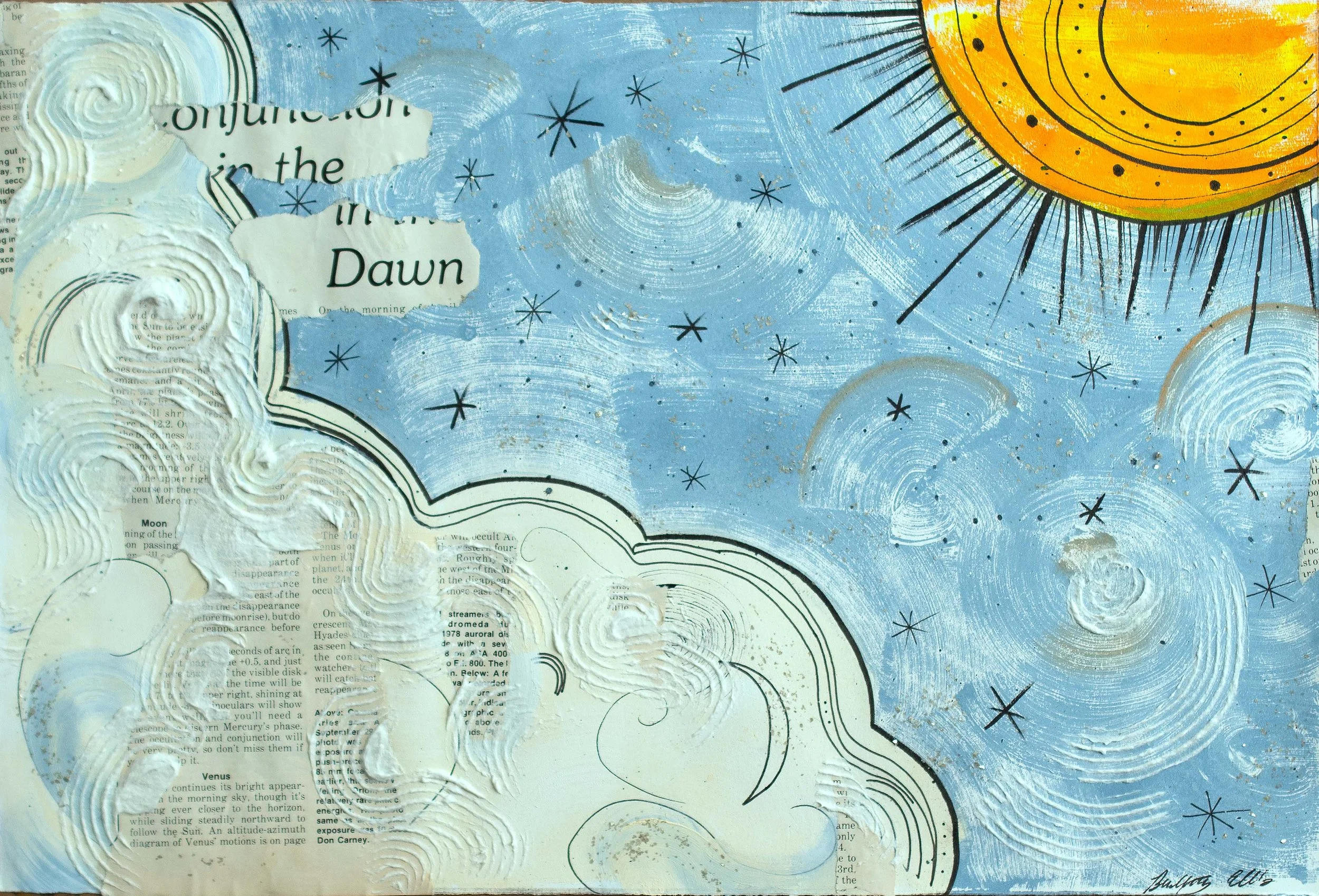 Brittany Ellis Sun and cloud monotype print