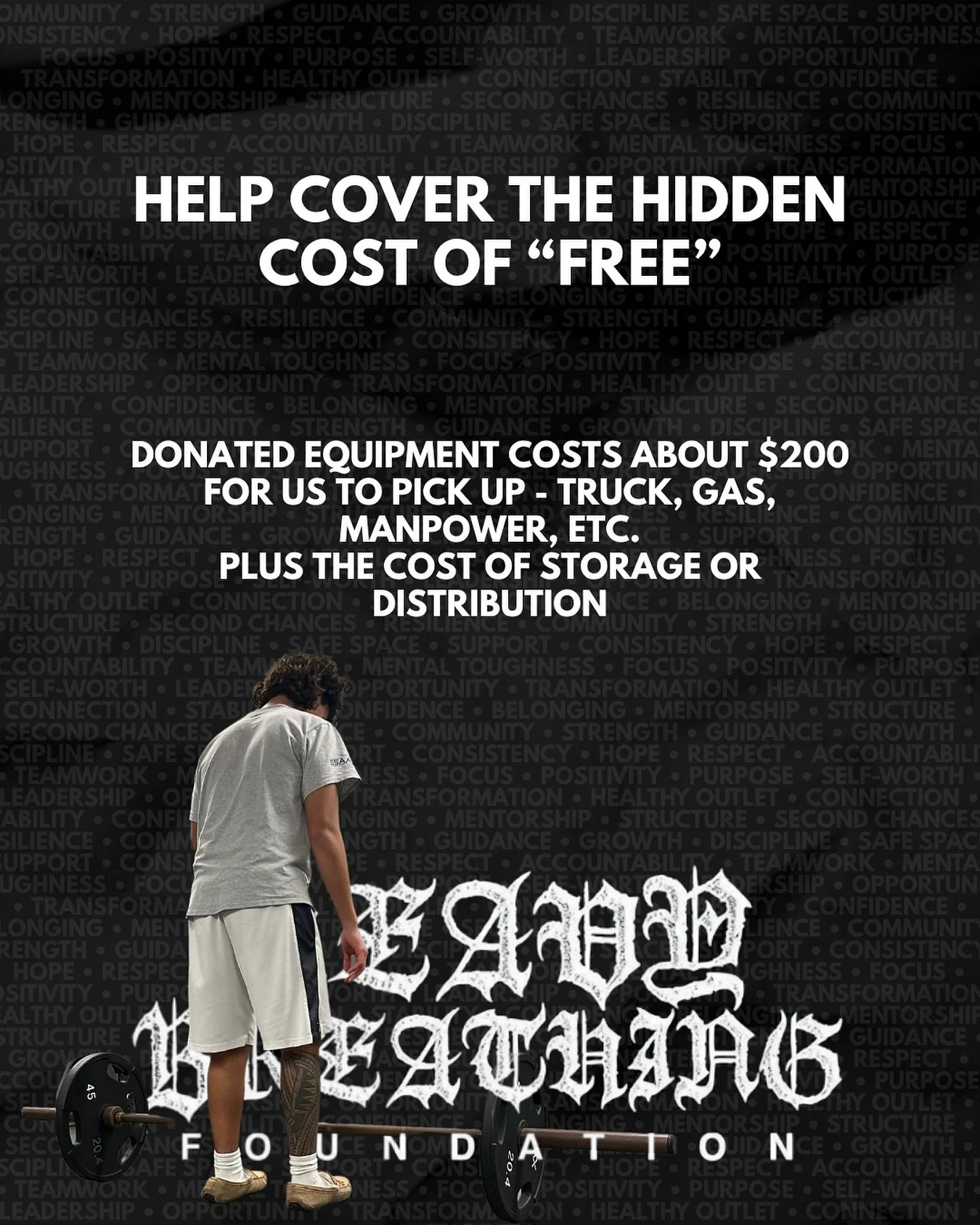 We have an equipment pickup coming in the next few weeks! A few pieces that we&rsquo;ll be able to place with our community partners or flip to help fund the foundation.

While the items are free, there are still costs associated with picking it up. 