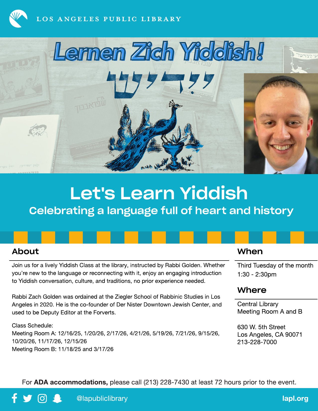 Free Yiddish Class at Central Library 