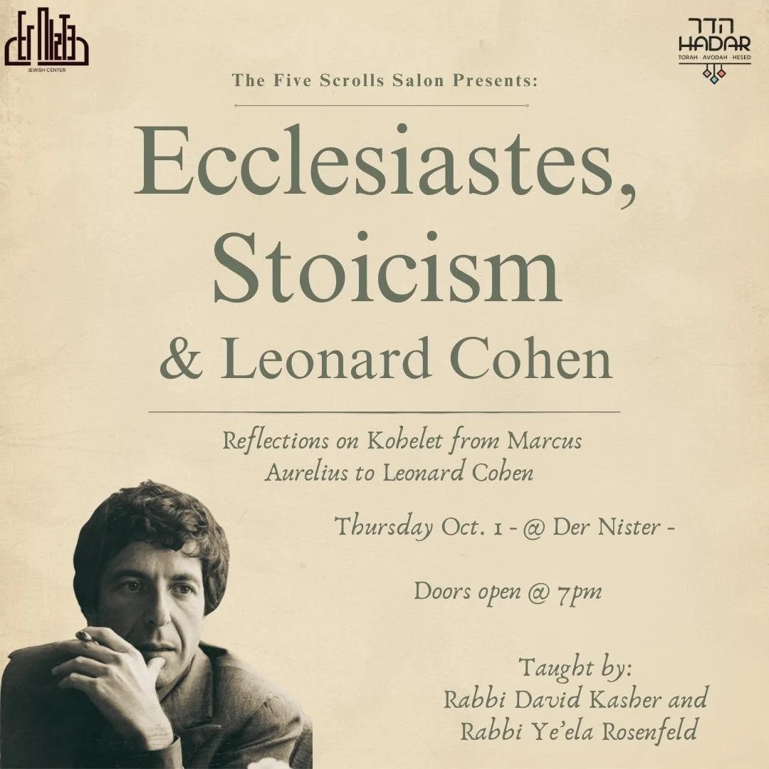 The Young Lover and the Old King: Reflections on Kohelet from Marcus Aurelius to Leonard Cohen