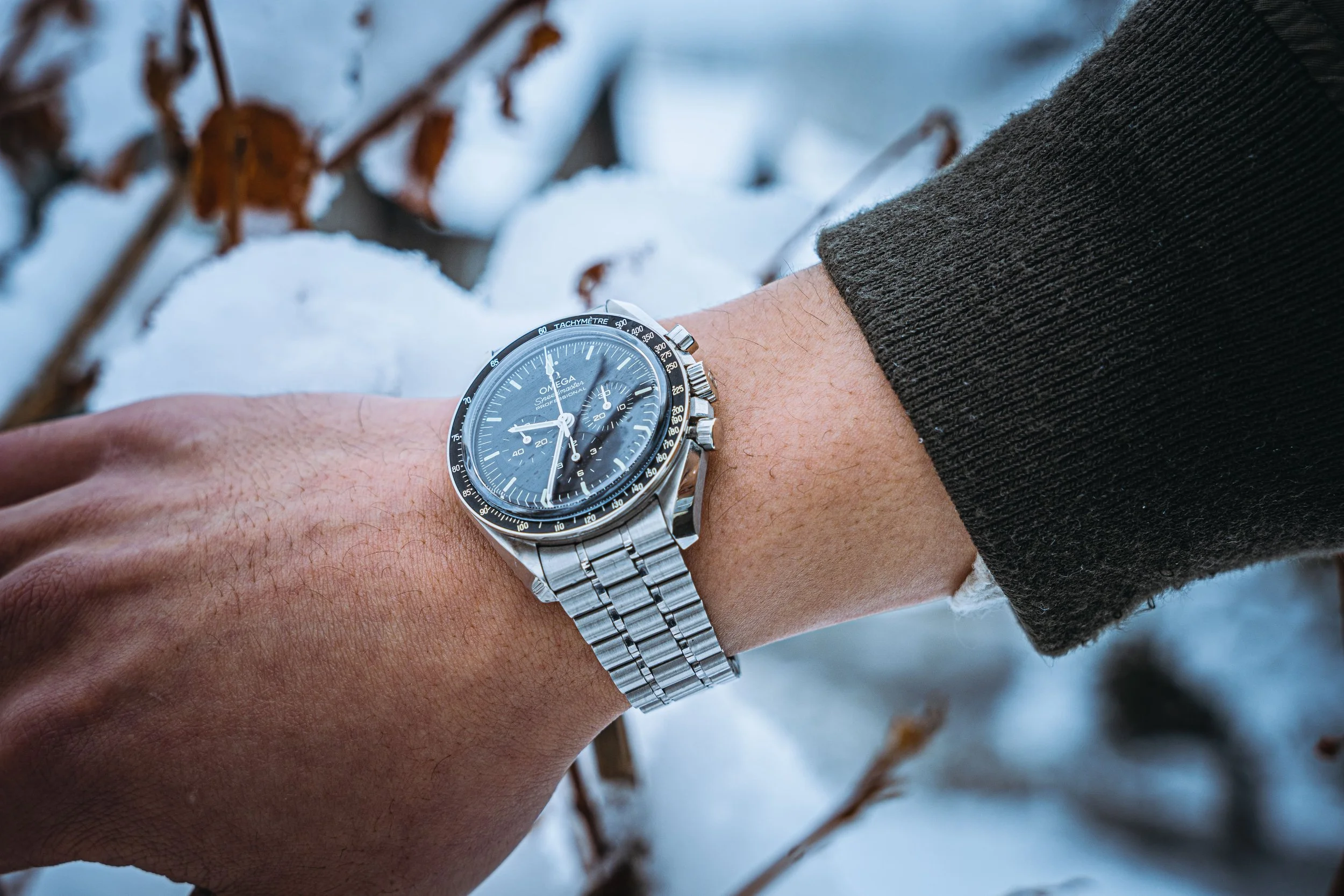 Omega Watch Snow Background