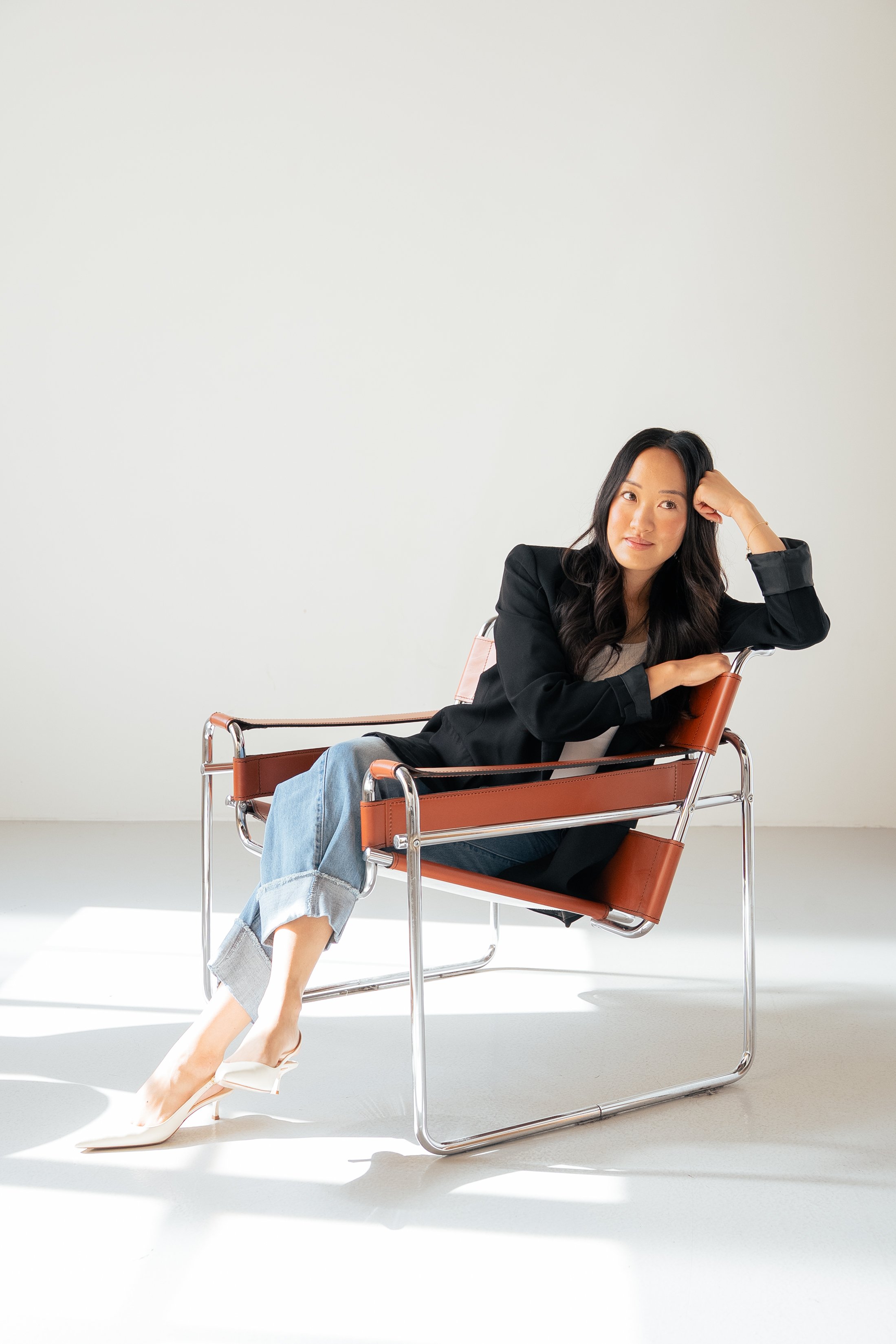 Artistic studio portrait of an Asian woman at Creator Studio in San Francisco Bay Area