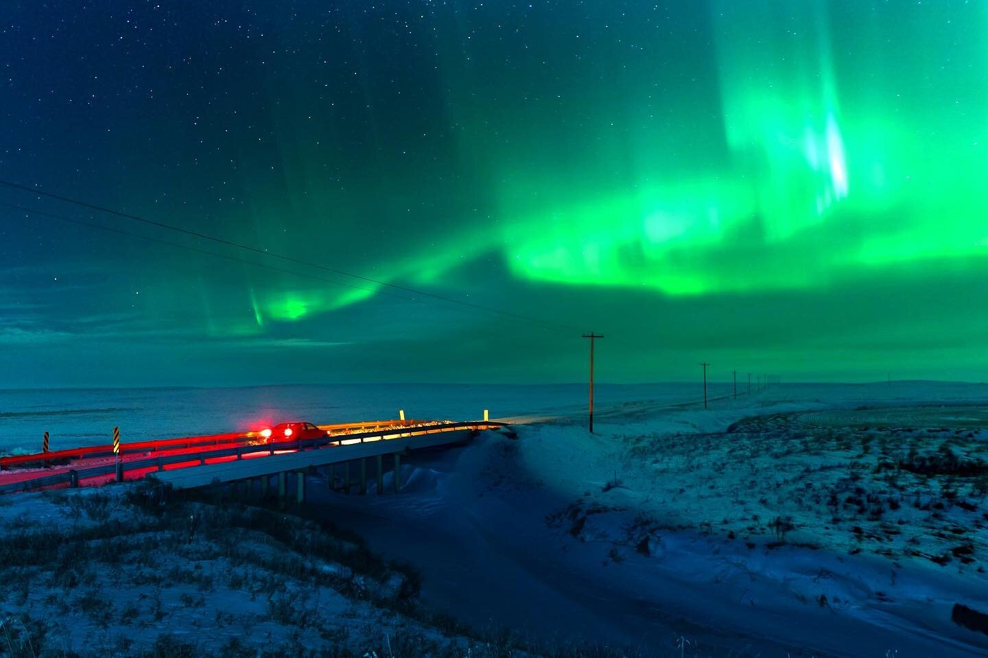 Back in January I experienced one of the spookiest Aurora events I&rsquo;ve ever witnessed&hellip;

On my drive out and away from city lights I had come across a thick blanket of fog which was hugging the prairie river valley. It gave little hope tha