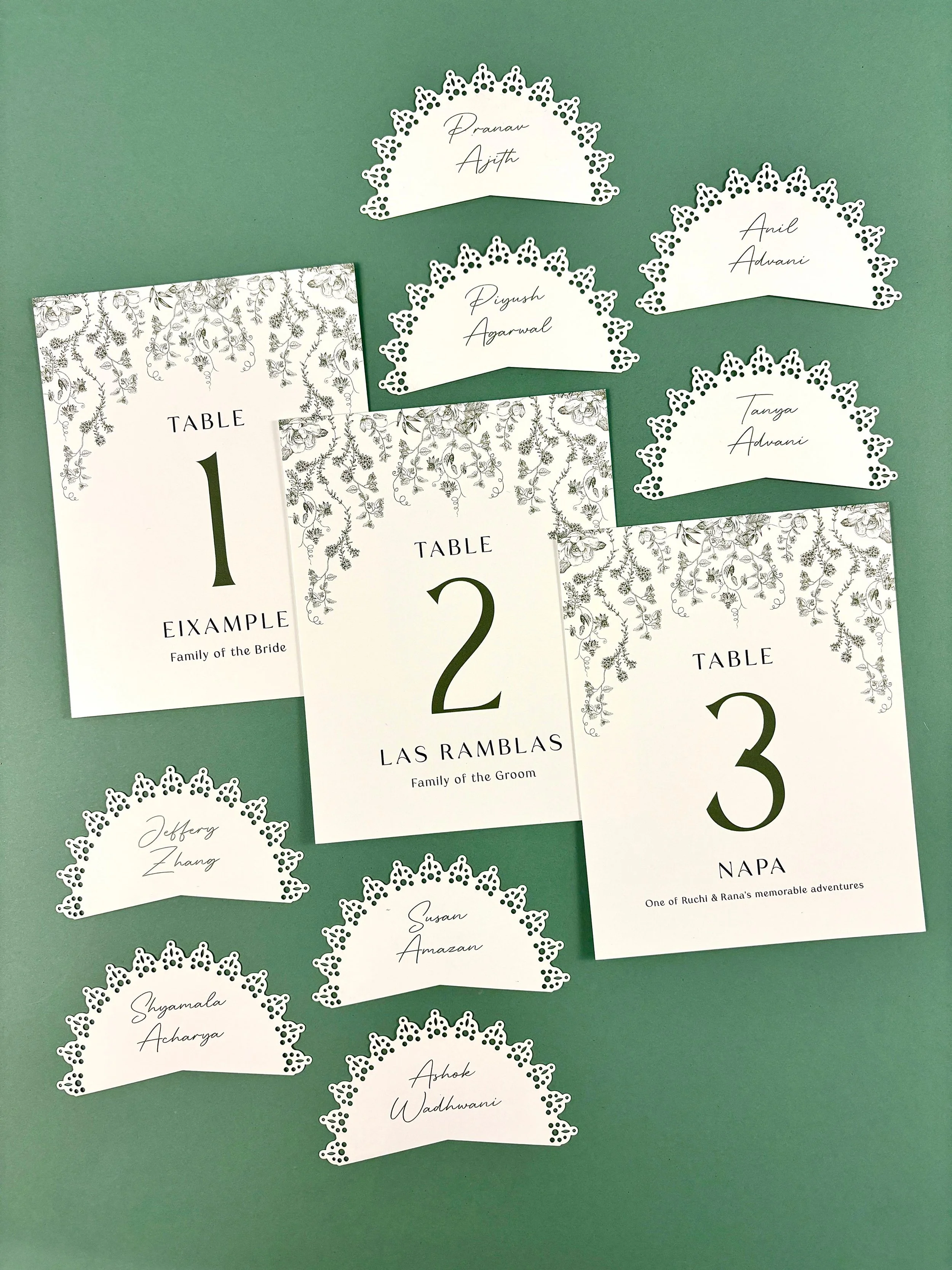 Table Numbers & Place Cards