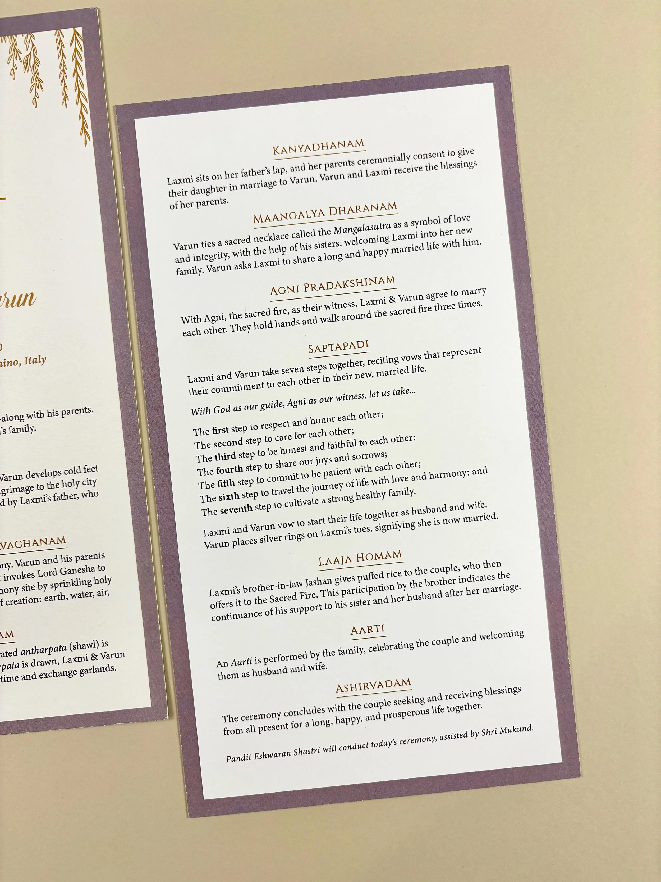 South Indian Wedding Ceremony Card