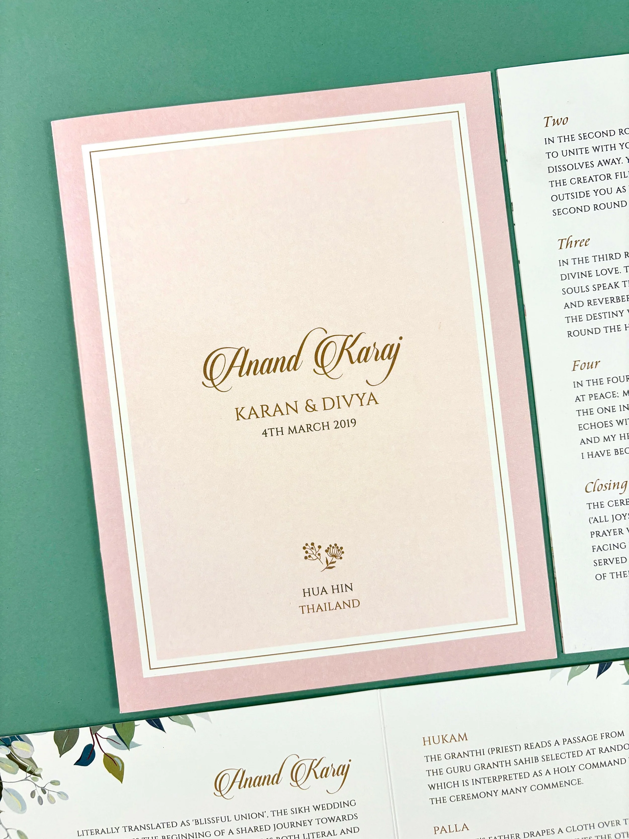 Anand Karaj Ceremony Card