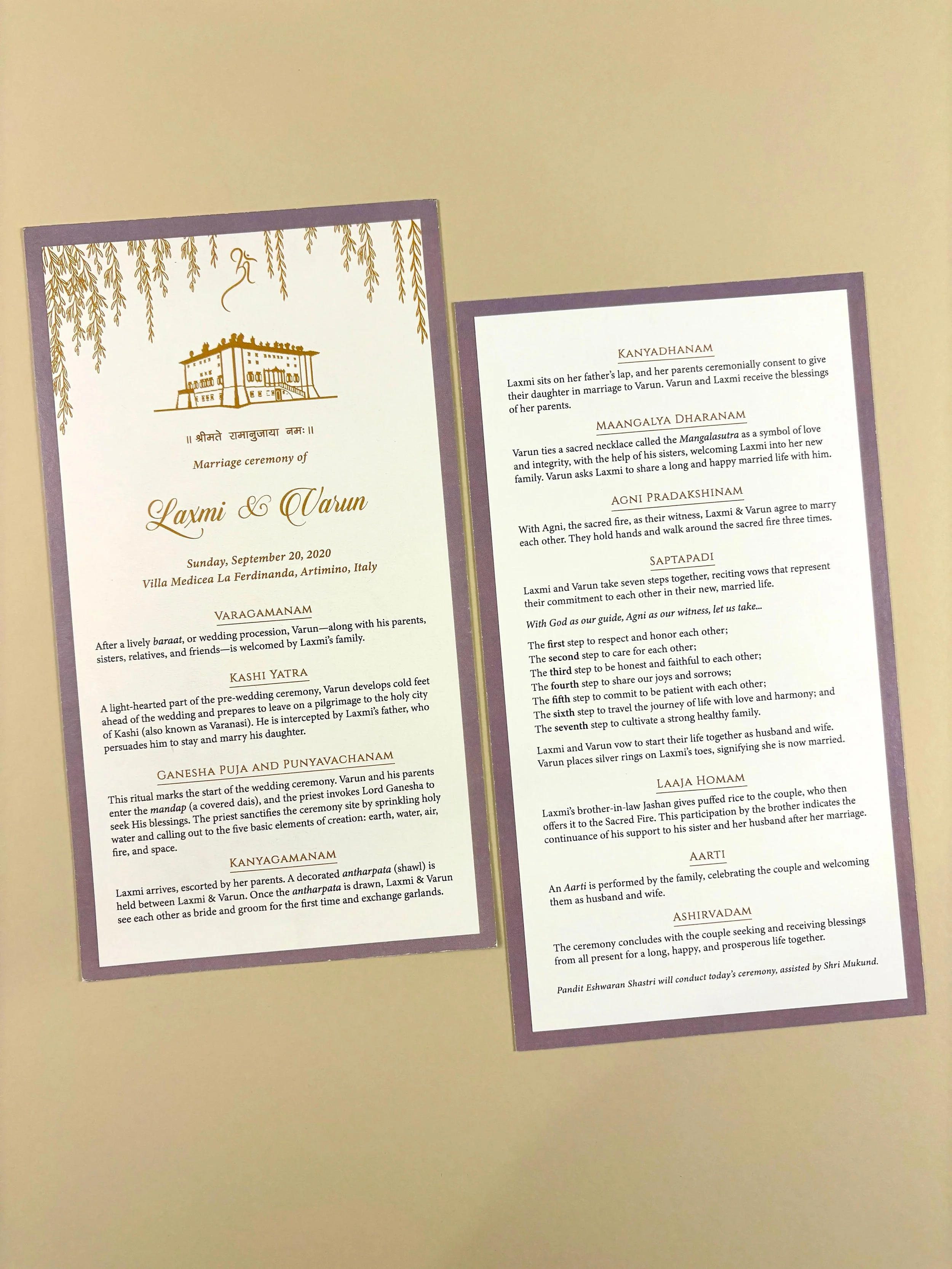 South Indian Wedding Ceremony Card