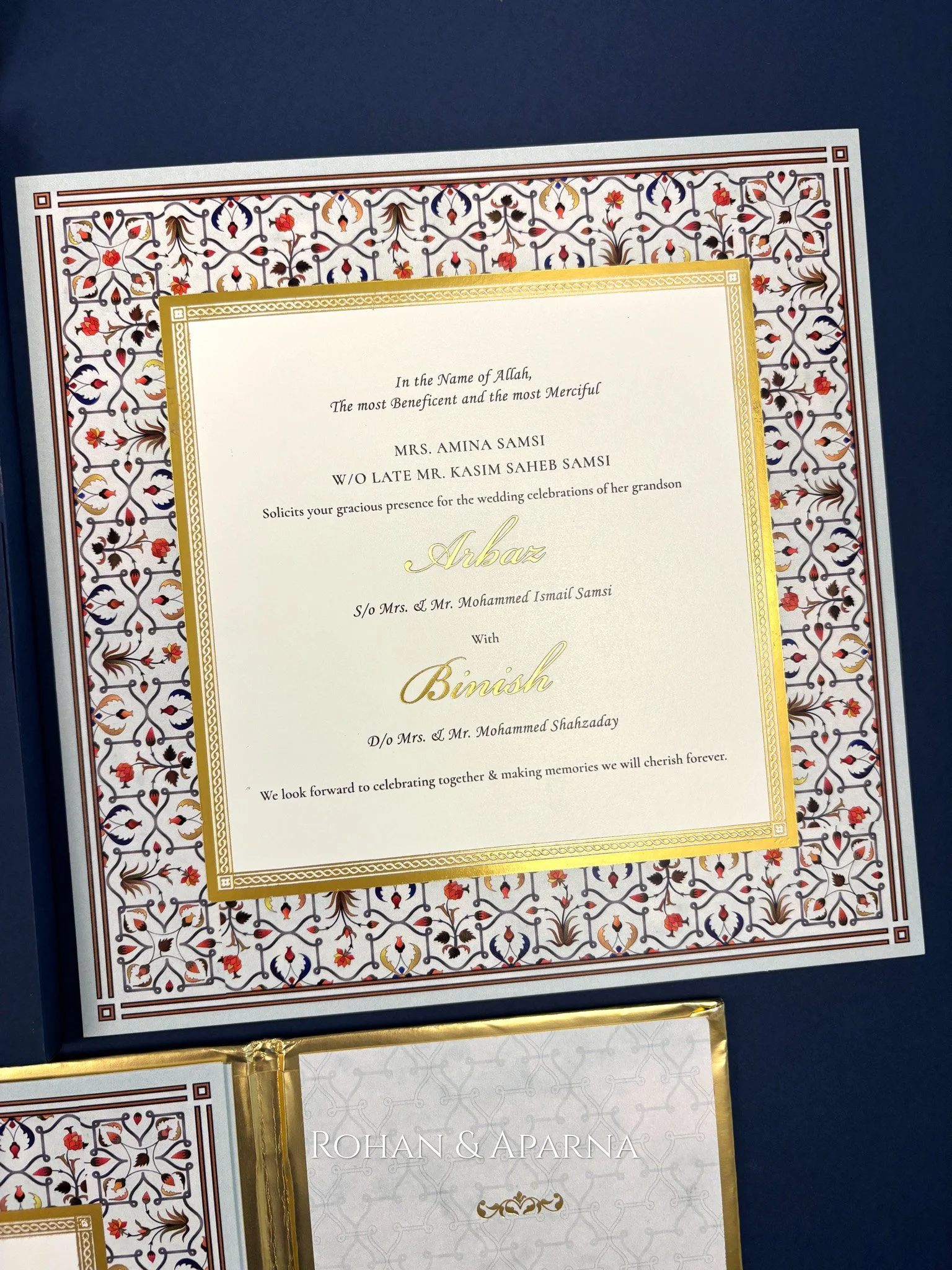 Blue Mughal Darwaza with Gold Foil