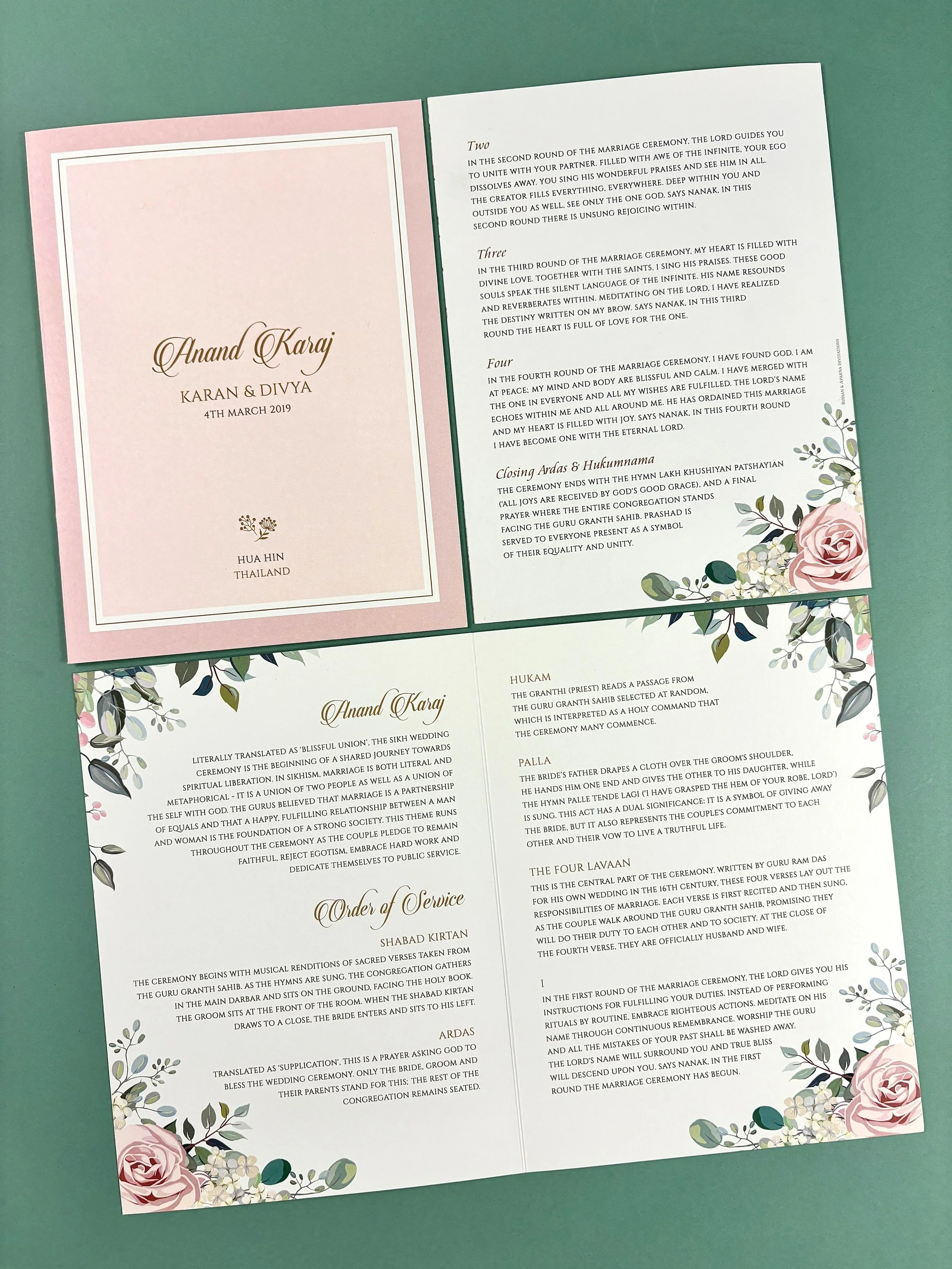 Anand Karaj Ceremony Card