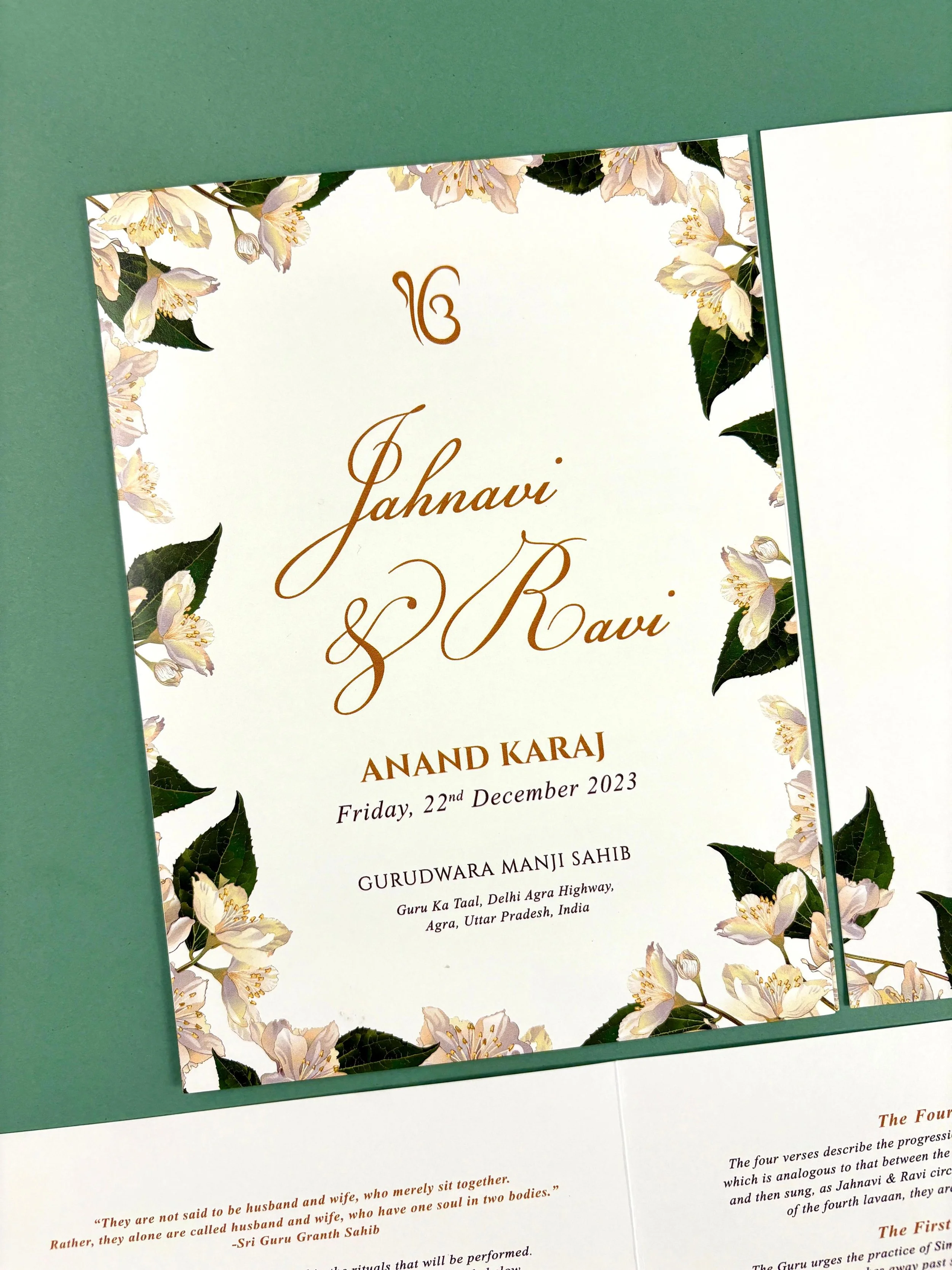 Anand Karaj Ceremony Card