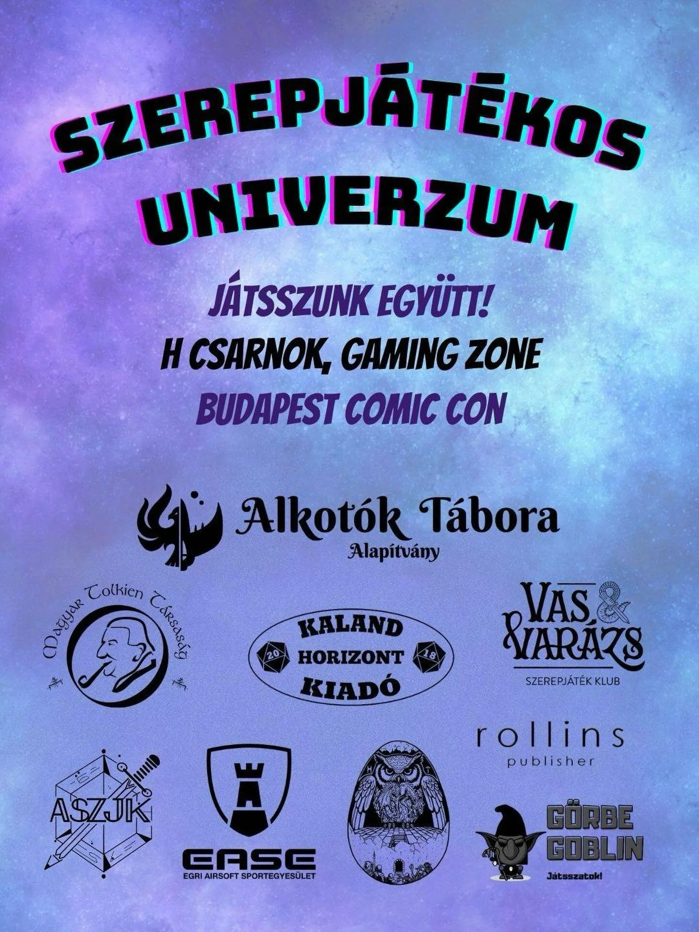 Tal&aacute;lkozzunk a h&eacute;tv&eacute;g&eacute;n a Budapest Comic Conon! N&eacute;zzetek el hozz&aacute;nk besz&eacute;lgetni vagy ak&aacute;r j&aacute;tszani egyet! T&ouml;bb r&ouml;vid &eacute;s szuper kalanddal k&eacute;sz&uuml;lt&uuml;nk nekte