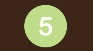 Groene cirkel met het cijfer 5 erop