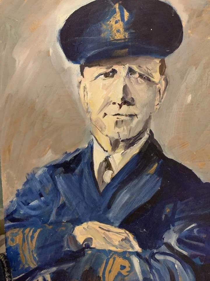 COMMISSION Portrait - Naval Officer and Grandad Grinter