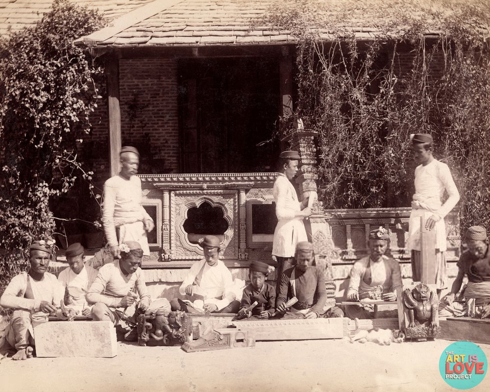 Wood Carvers in Bhaktapur in 1894
