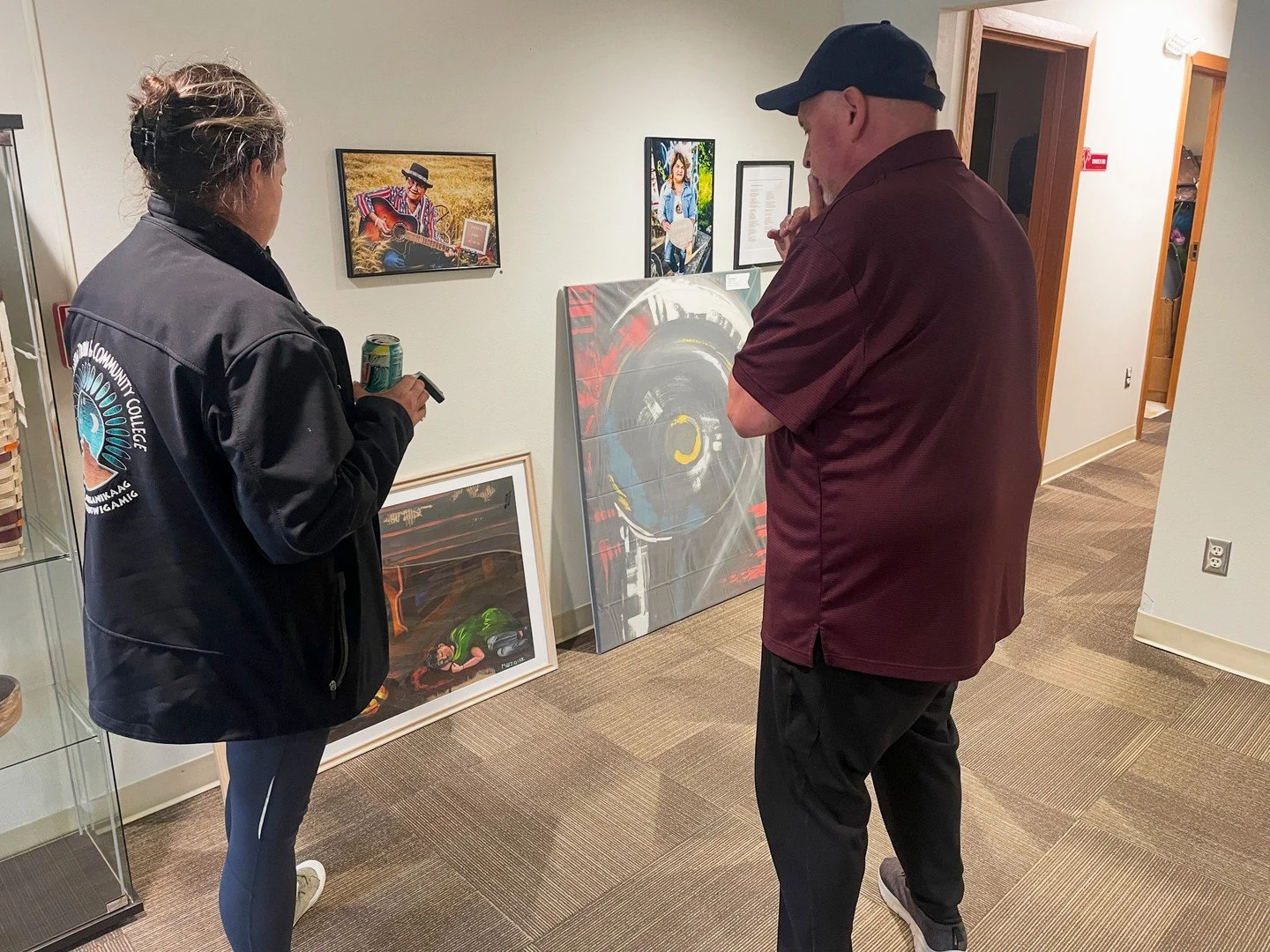 Last week was busy in Mahnomen, our Board Chair Kent Estey curated work from local artists for an exhibit as a partnership between Manoomin Arts Initiative (MAI) and the Red Door Gallery in Wahpeton, North Dakota.  The exhibition, titled &ldquo;Share