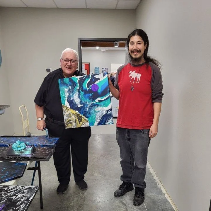 Artist Spotlight: Jakob Littlewolf

Jakob is a painter based in Naytahwaush working primarily in acrylic poured painting.  Jakob began his art journey through trials of several mediums and styles, landing eventually with poured acrylic.

&quot;When I