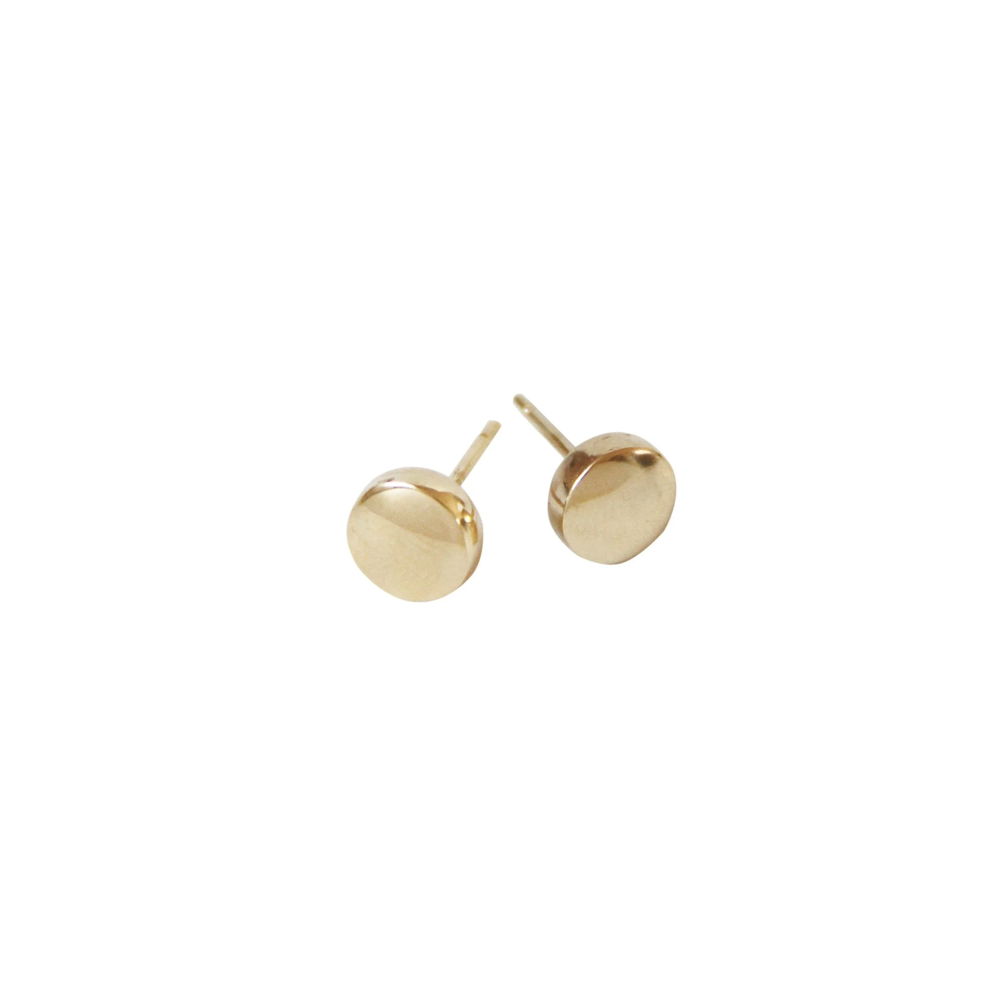 Gold Circle Stud Earrings