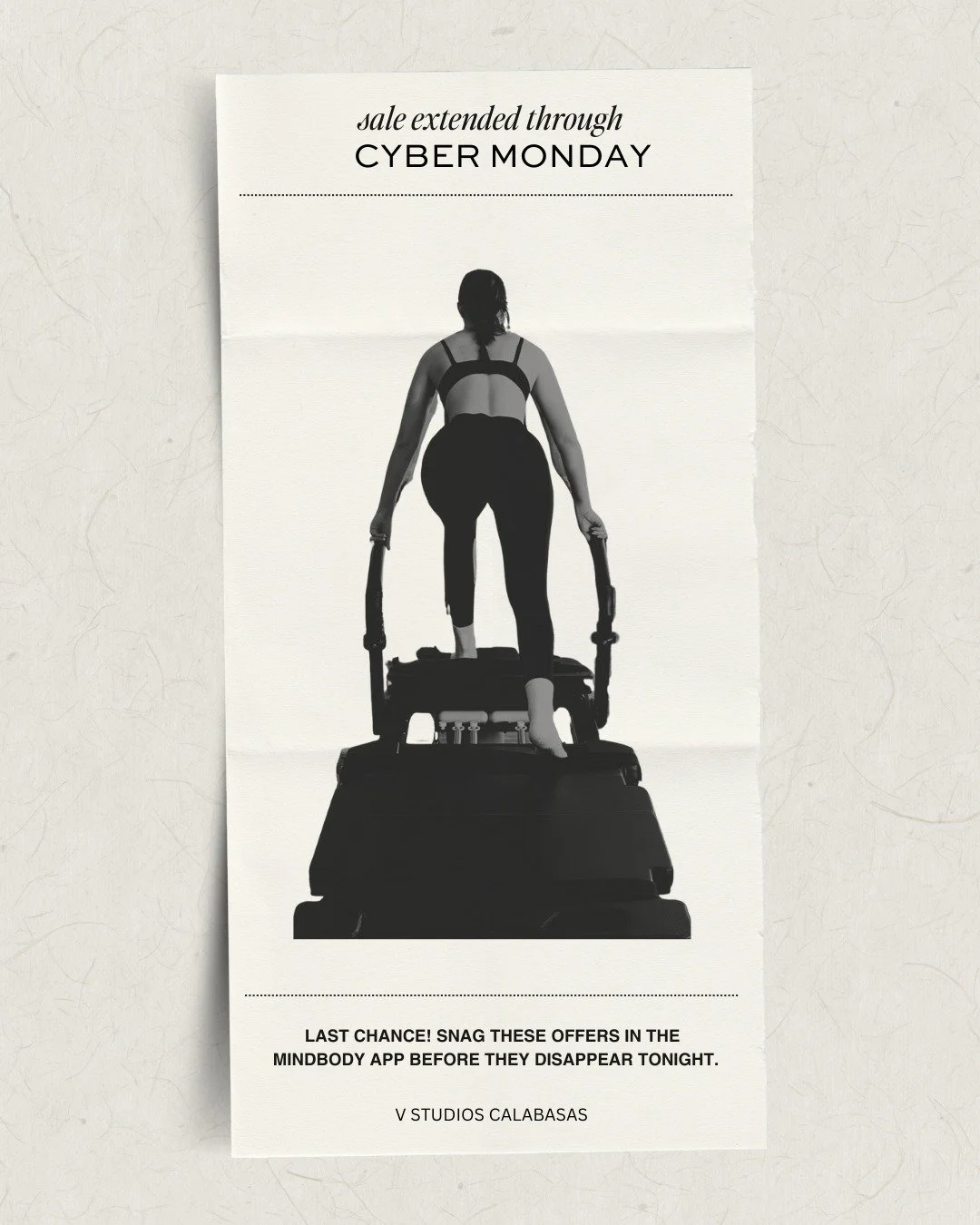 Good news &mdash; our Black Friday Sale isn&rsquo;t over yet! You&rsquo;ve got &rsquo;til tonight to lock in these Cyber Monday deals. Head to the Mindbody app to secure your class packs + memberships. 🖤

Class Packs:
5 for $150
10 for $265
20 for $