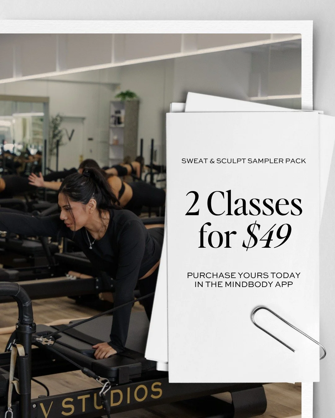 Spring is the perfect time to reset your routine. Stock up on classes and feel your best with this limited-time offer at V Studios Pilates&mdash;enjoy 2 classes for just $49 and get moving into the new season strong! 

Shop now in the Mindbody app.