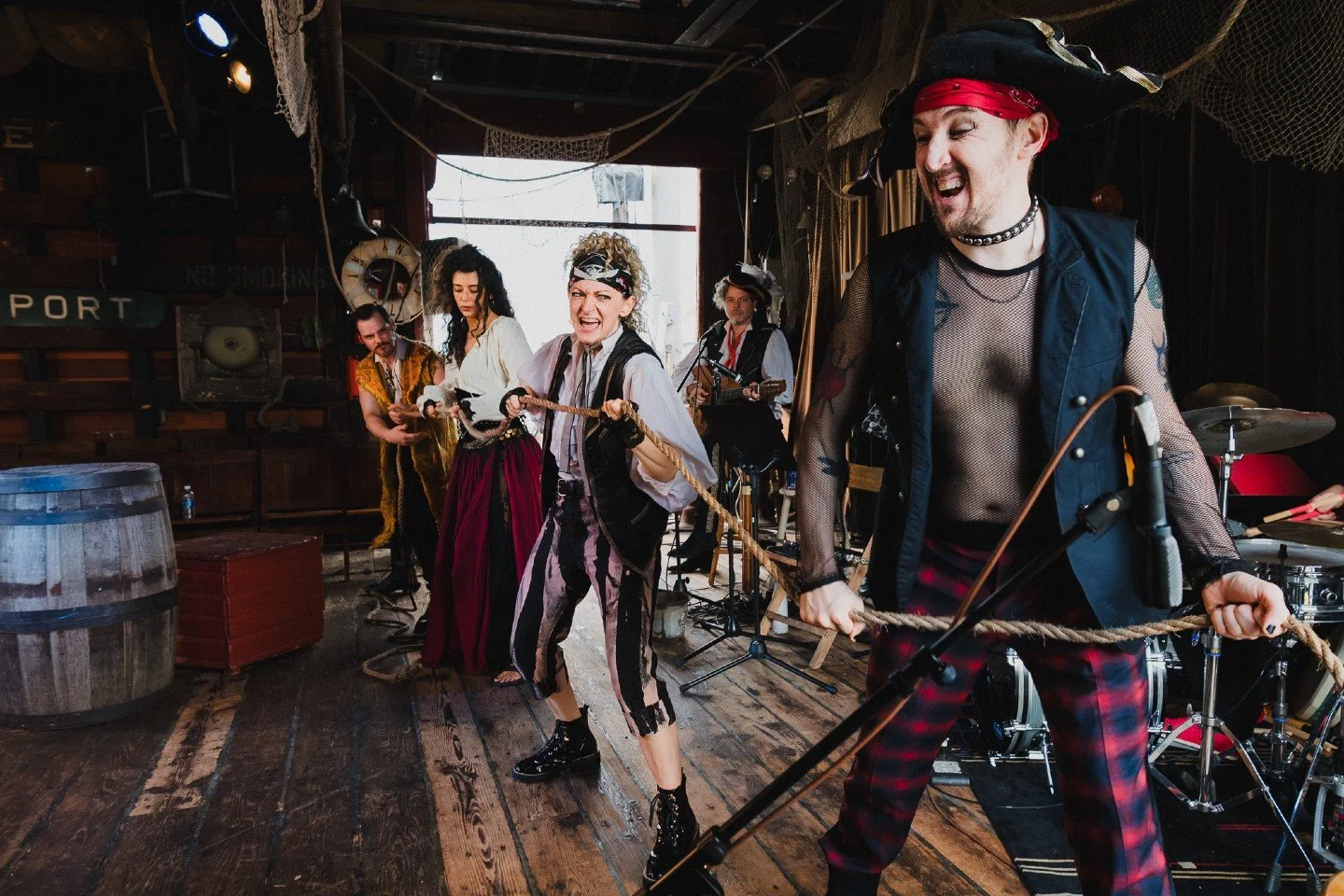 Another photos from @theroyalpyrate at @thewaterfrontmuseumbarge 

Music &amp; Lyrics by @jasonlandonmarcus
Book by @chas_librettow
Directed by Emily Abrams
Costumes by @atelier.abene
Pictured Cast: @maggielikcani @fromagemassage @lomo212 @_charleyba