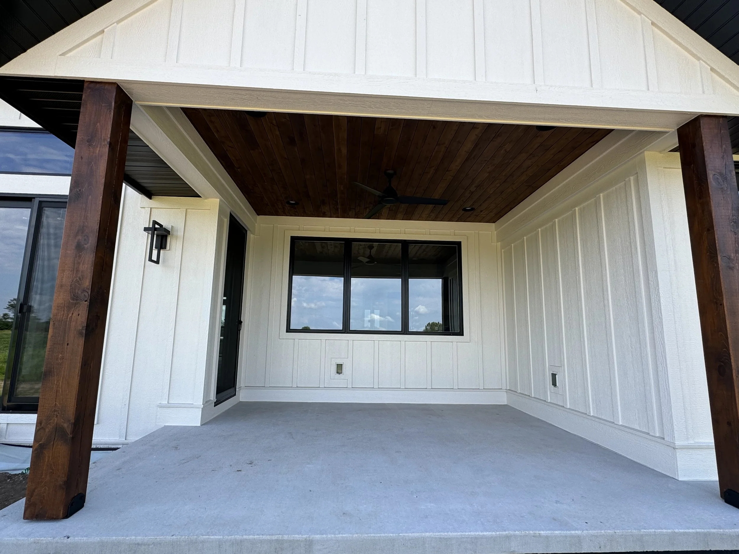 Modern white farmhouse porch