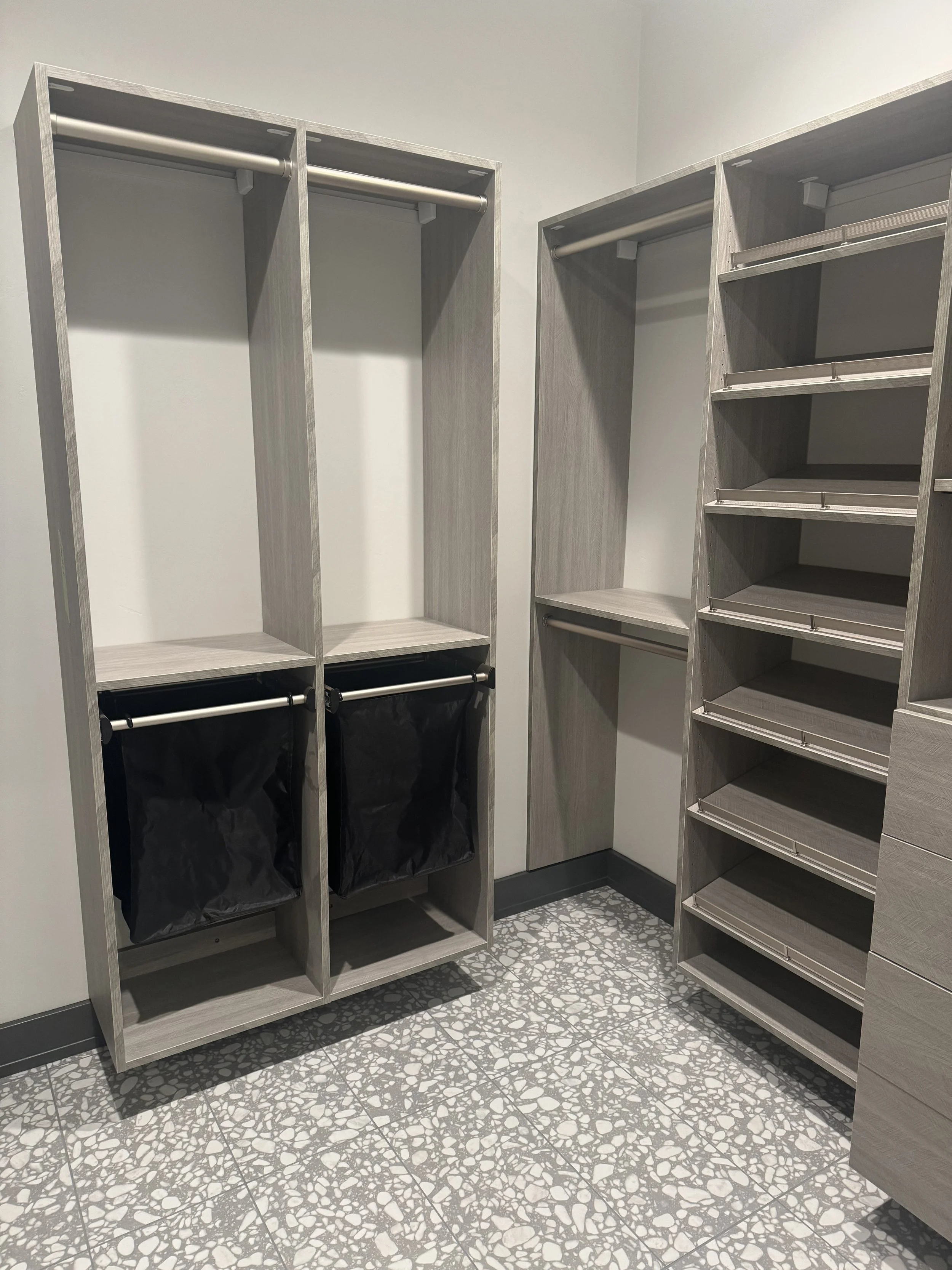 Closet with built-in shelves
