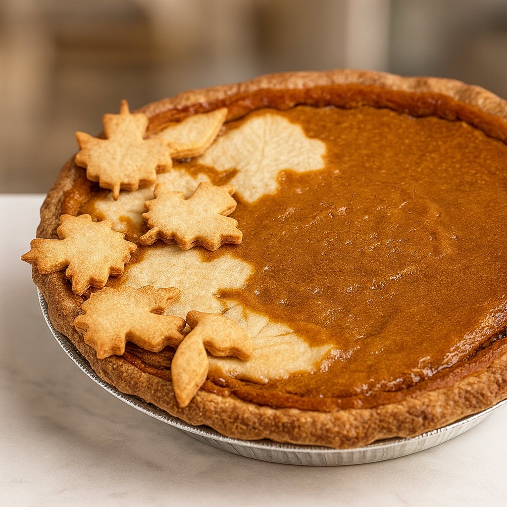 Pumpkin Pie with Cookie Leaves.png