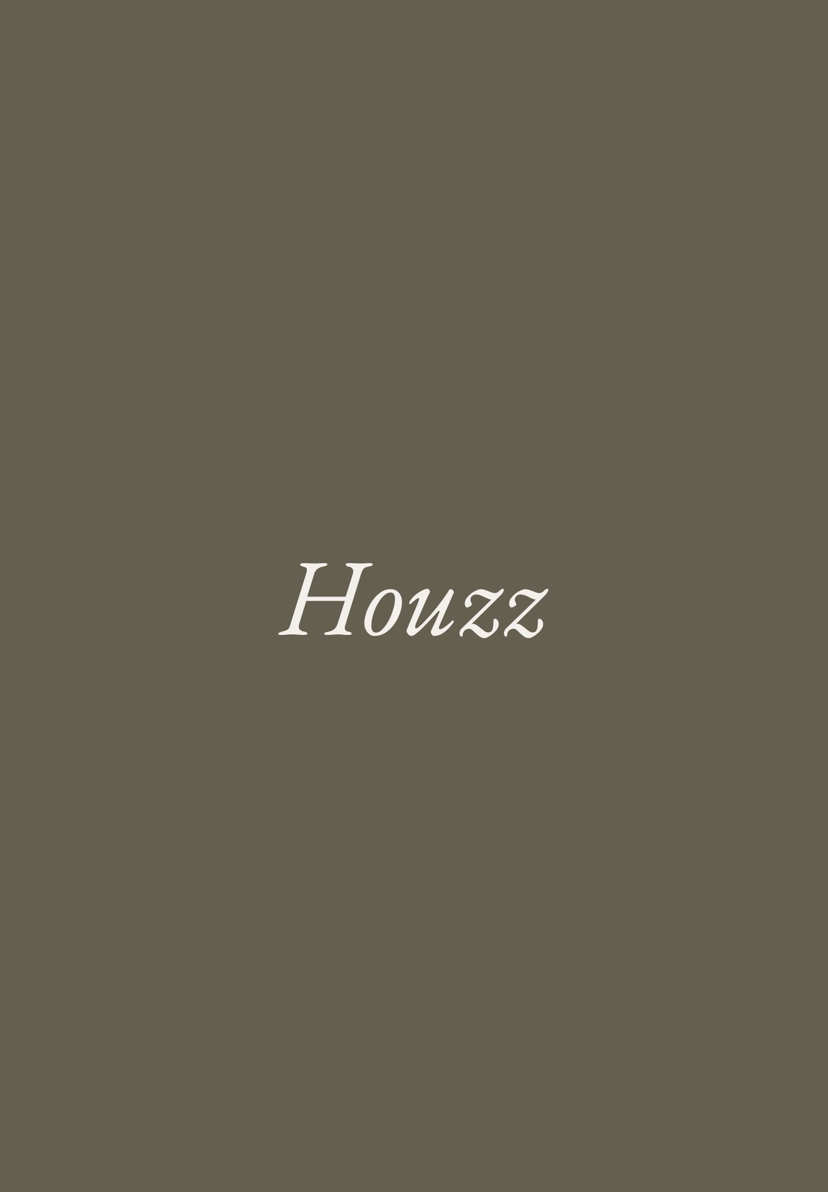 The word 'Houzz' in white cursive font to promote full service interior design Long Beach
