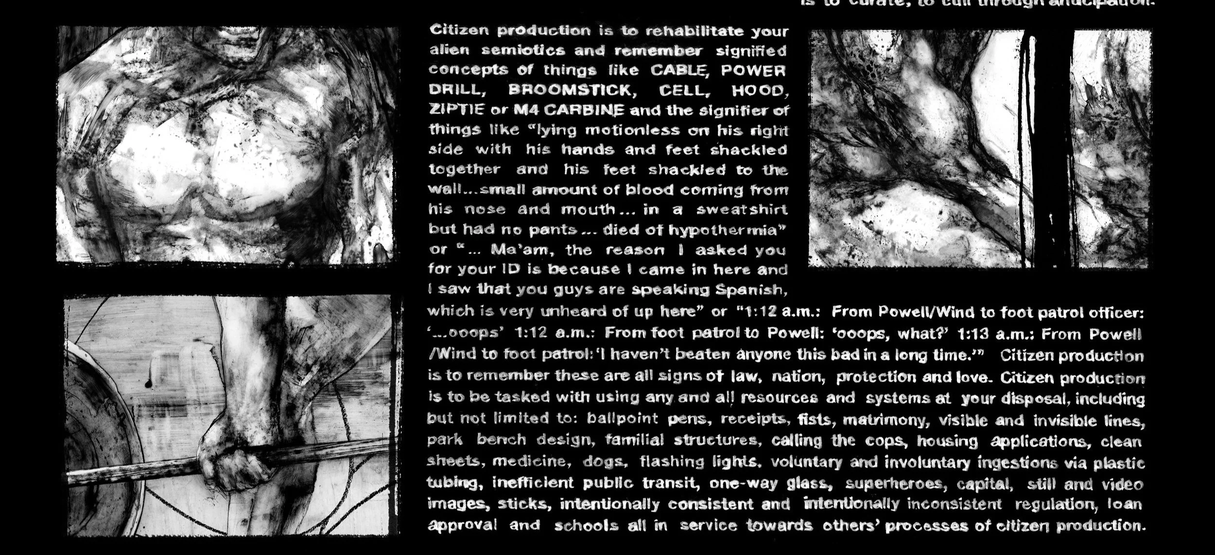 Alt Text: Middle third of image. In addition to handwritten text, three drawn scenes are visible. One, a closeup of a bodybuilder flexing their pectorals and deltoids, lower half of their face and bared, smiling teeth just visible. Another, a view of