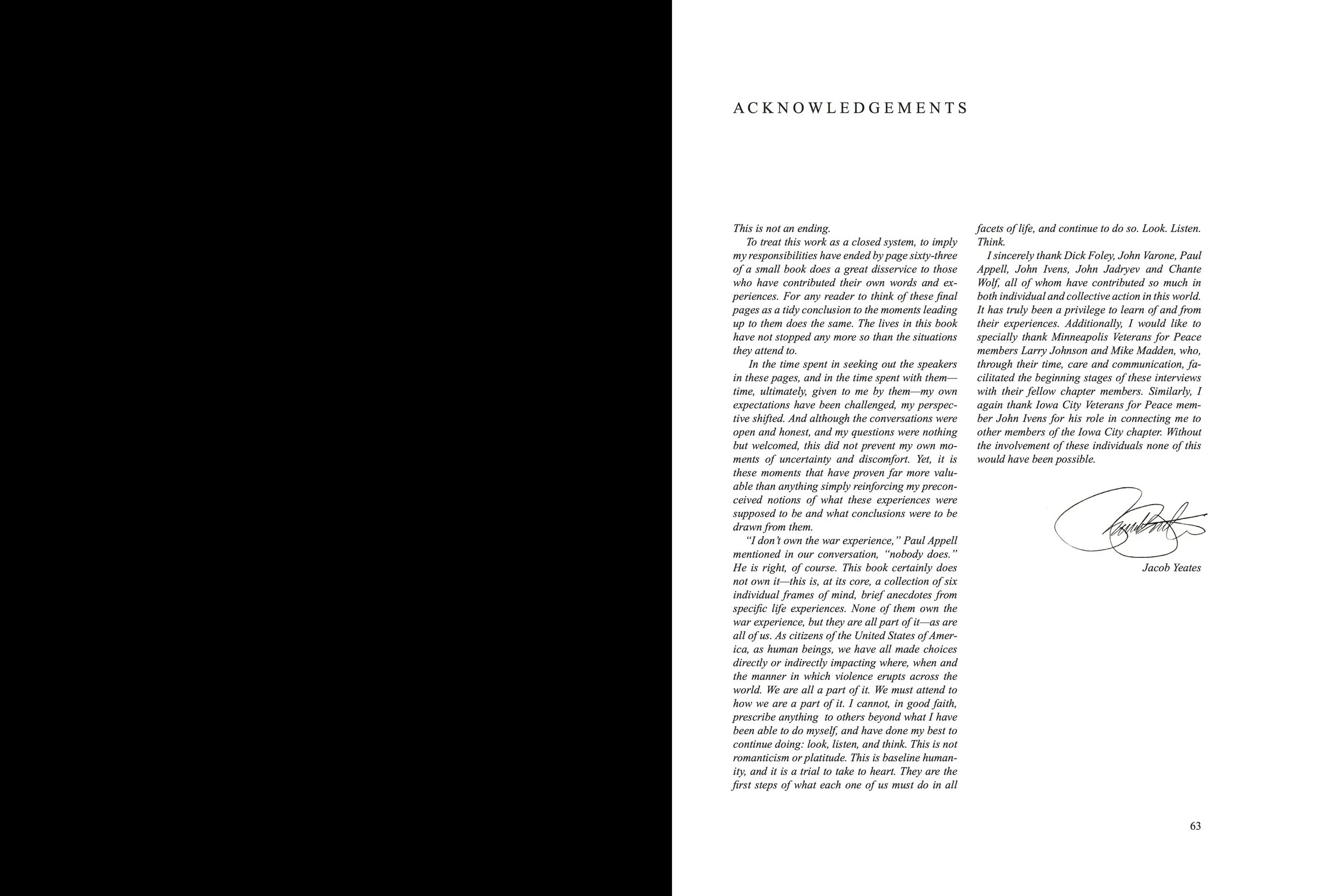 Alt Text: Acknowledgments page, no images.