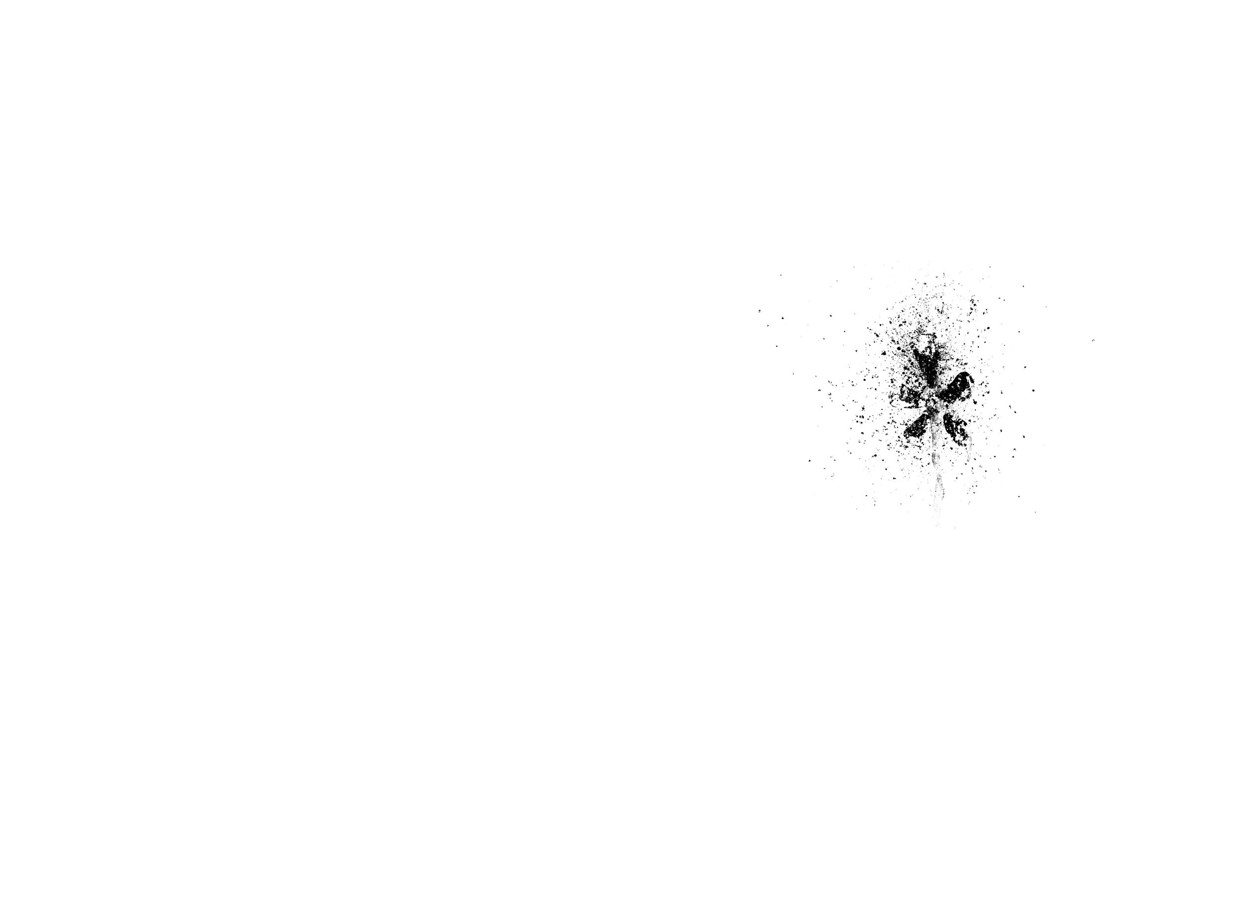 Alt Text: Secondary title page showing small Yelp logo altered into image reminiscent of gunshot wound.
