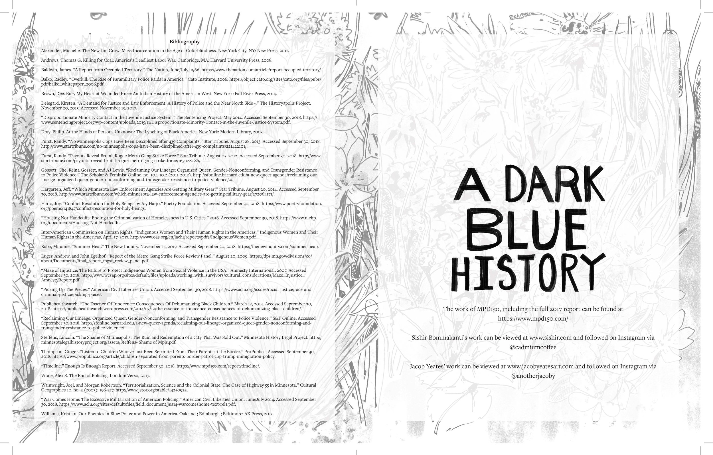 Alt Text: Bibliographic information bordered by drawn plant wildlife native to Minnesota.