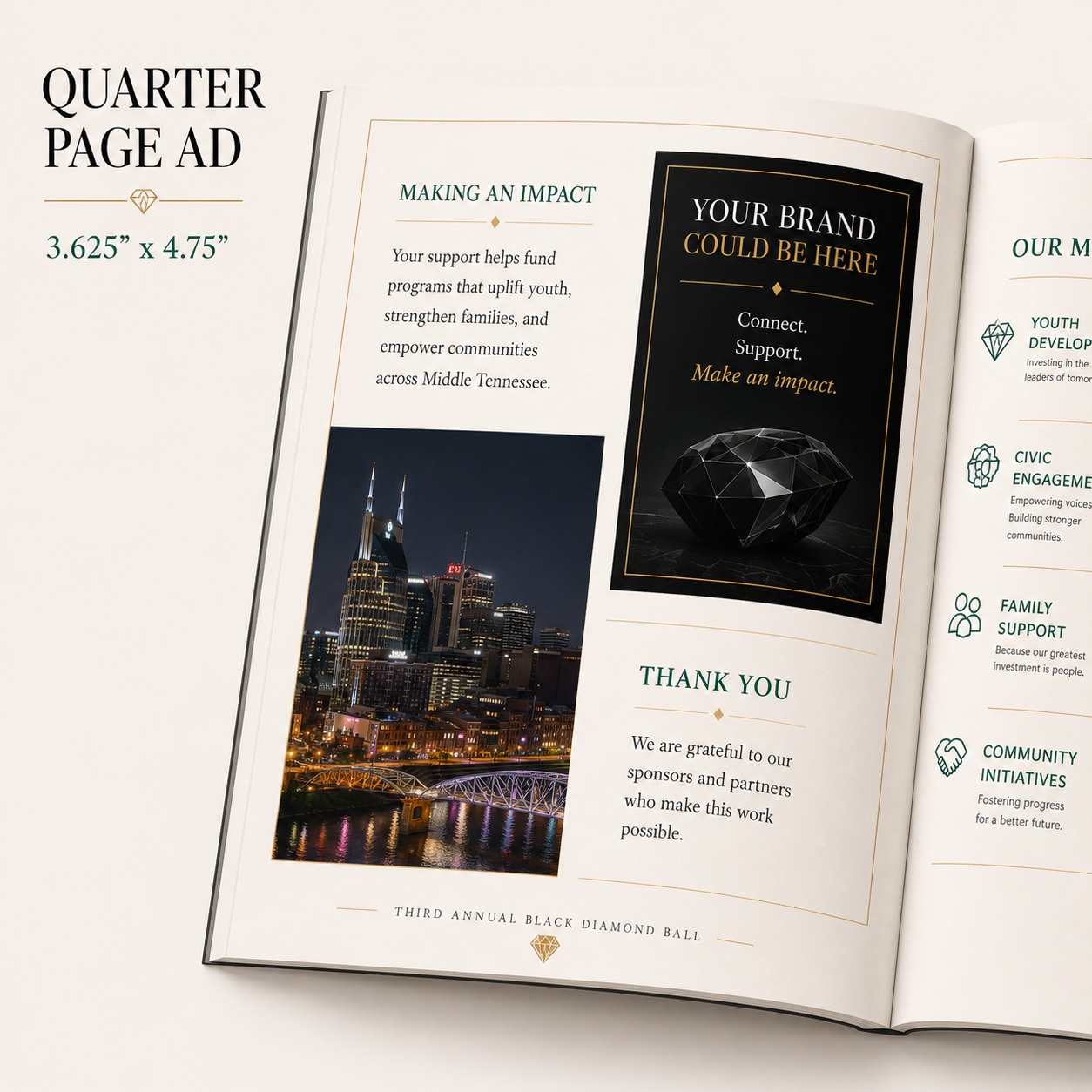 QUARTER PAGE — $75