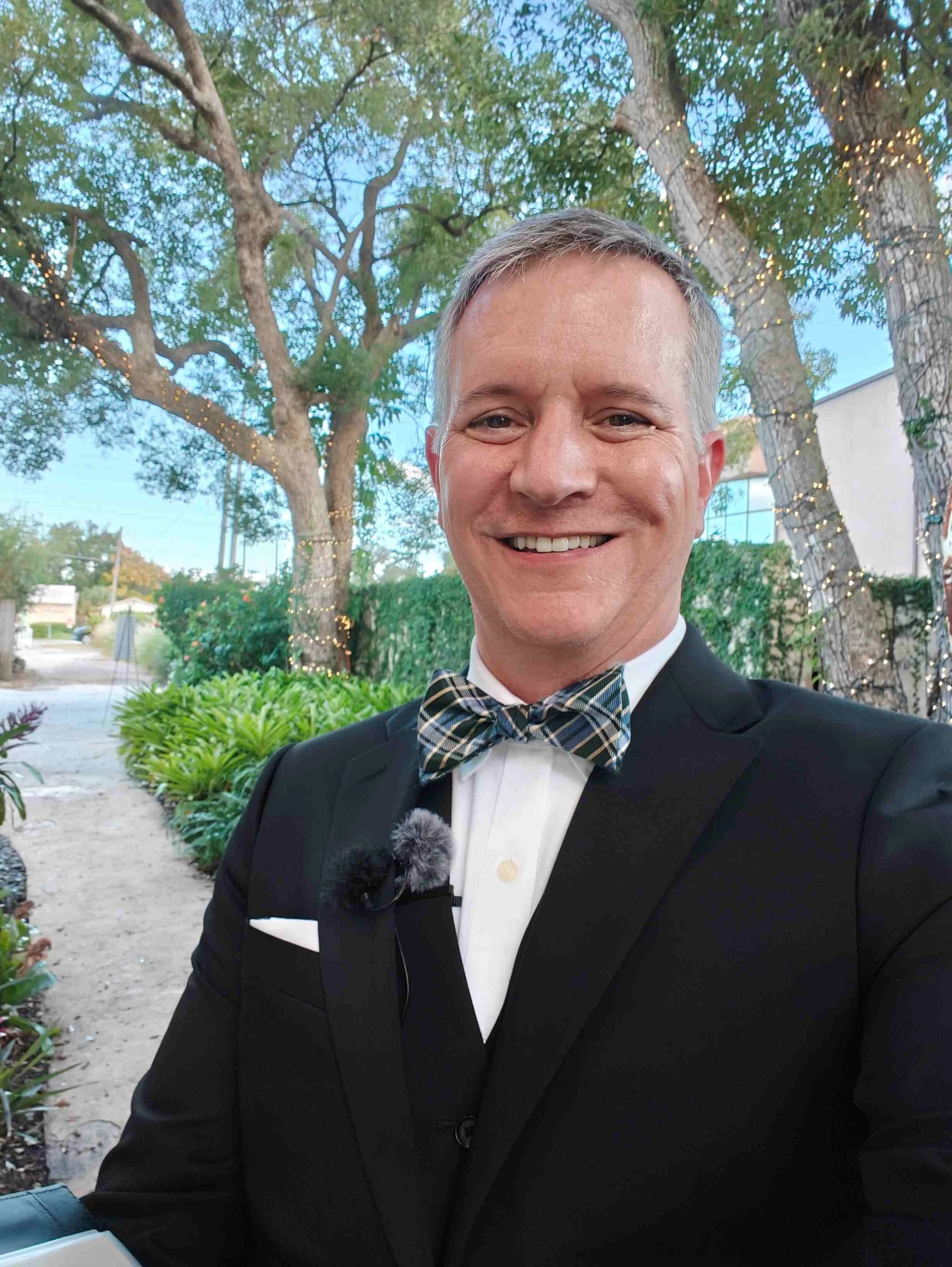 Guy is waiting to take the altar at a wedding in Orlando, FL