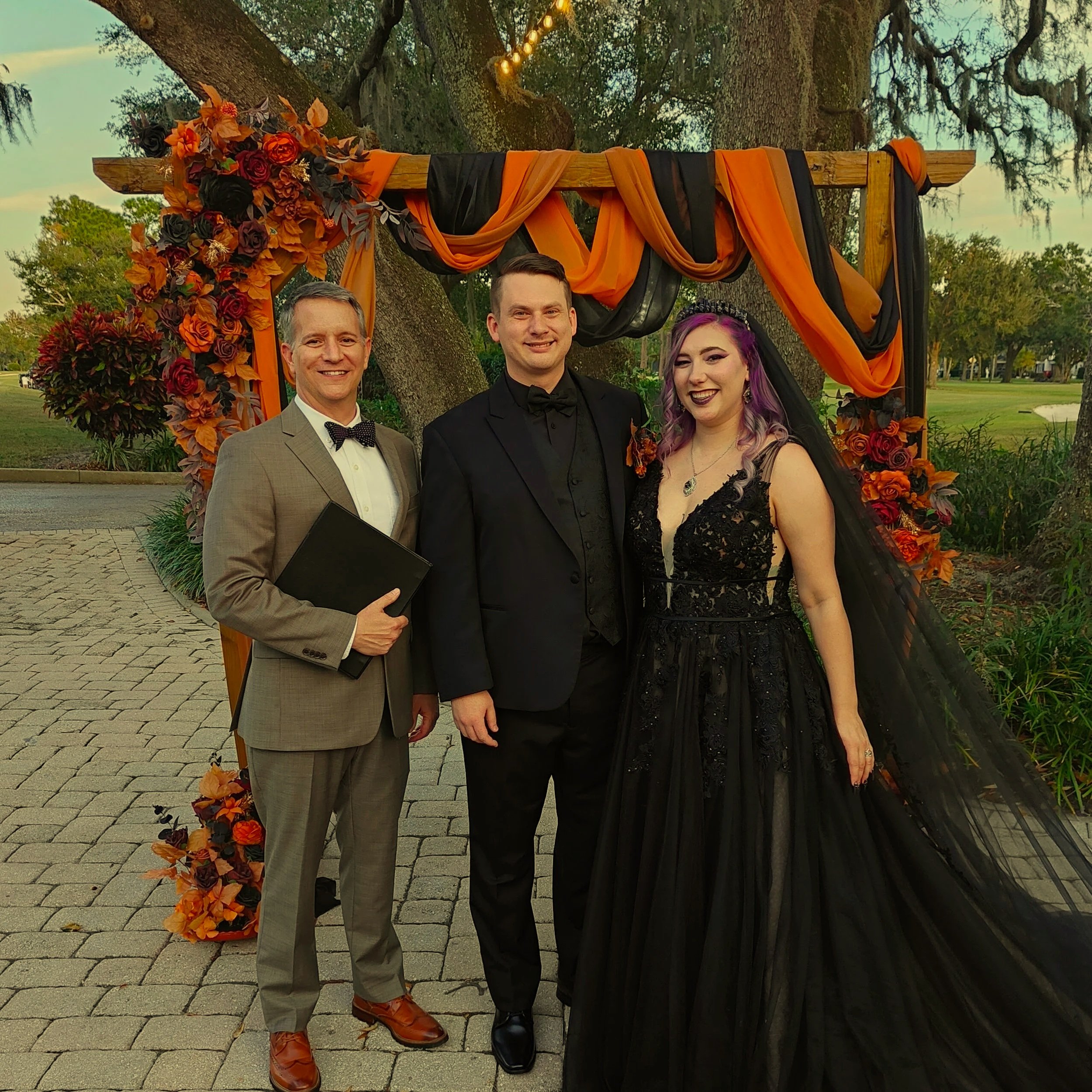 Guy married a couple on Halloween which highlighted their love story at Dubsdread Golf Club in Orlando, Florida