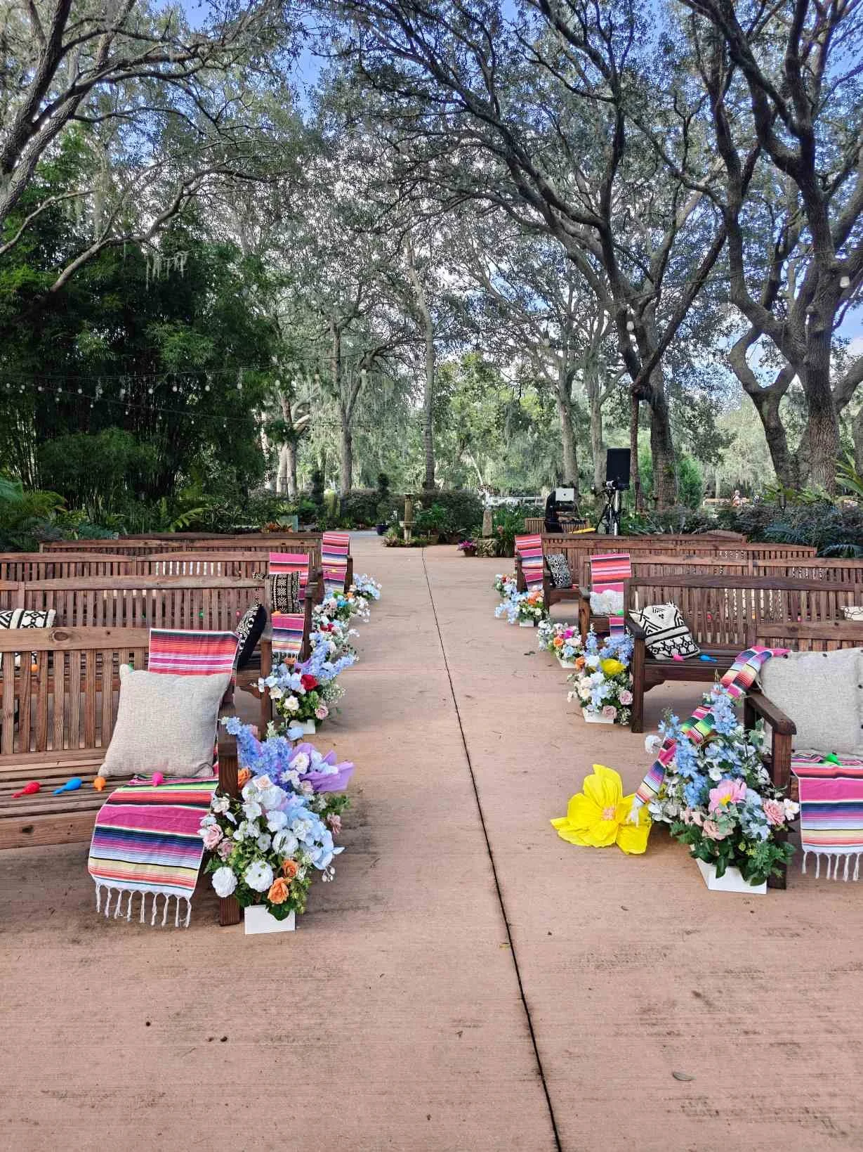The ceremony space at BLB Hacienda wedding venue awaits the joy of a wedding