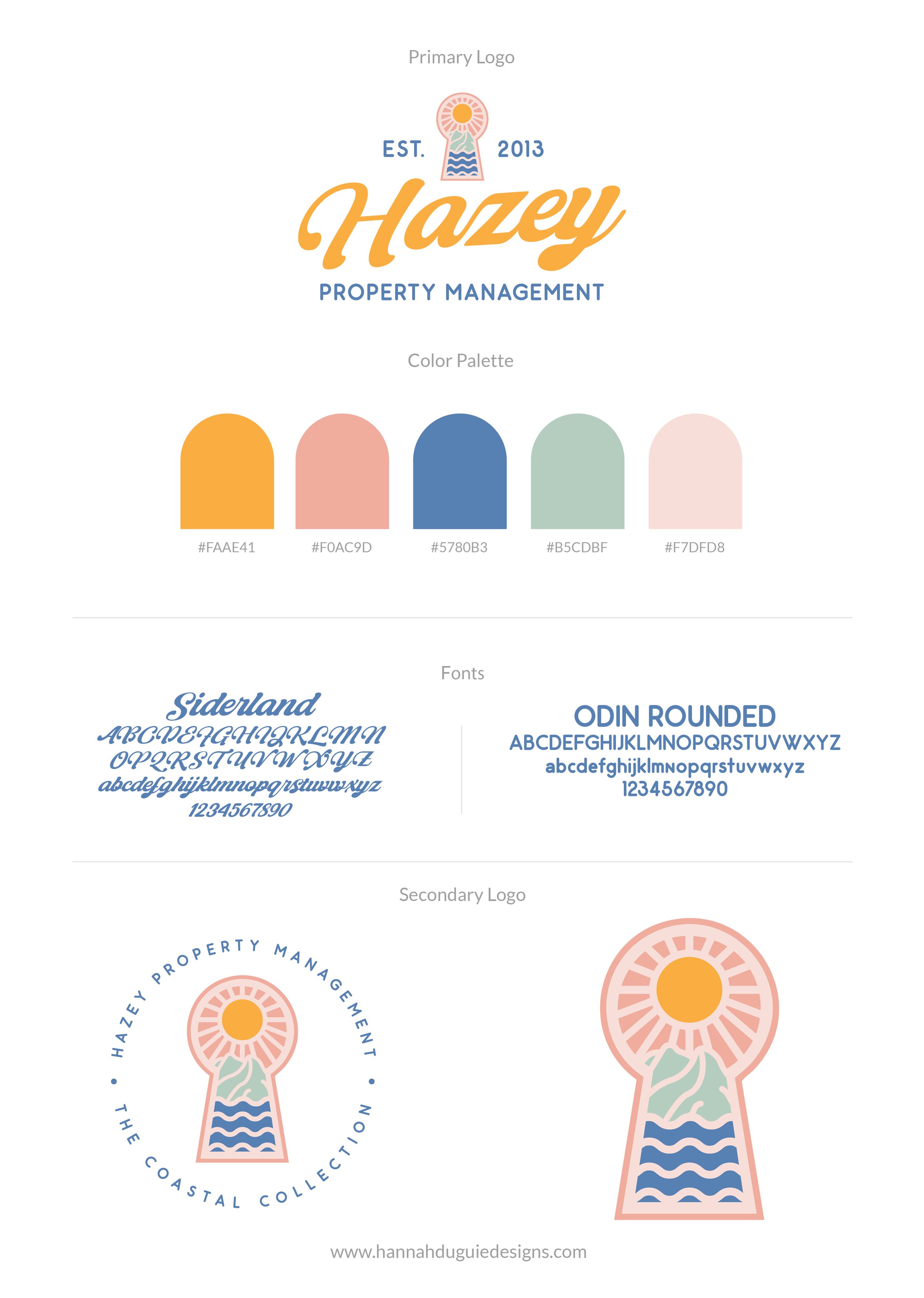 Hazey Property Management logo brand board