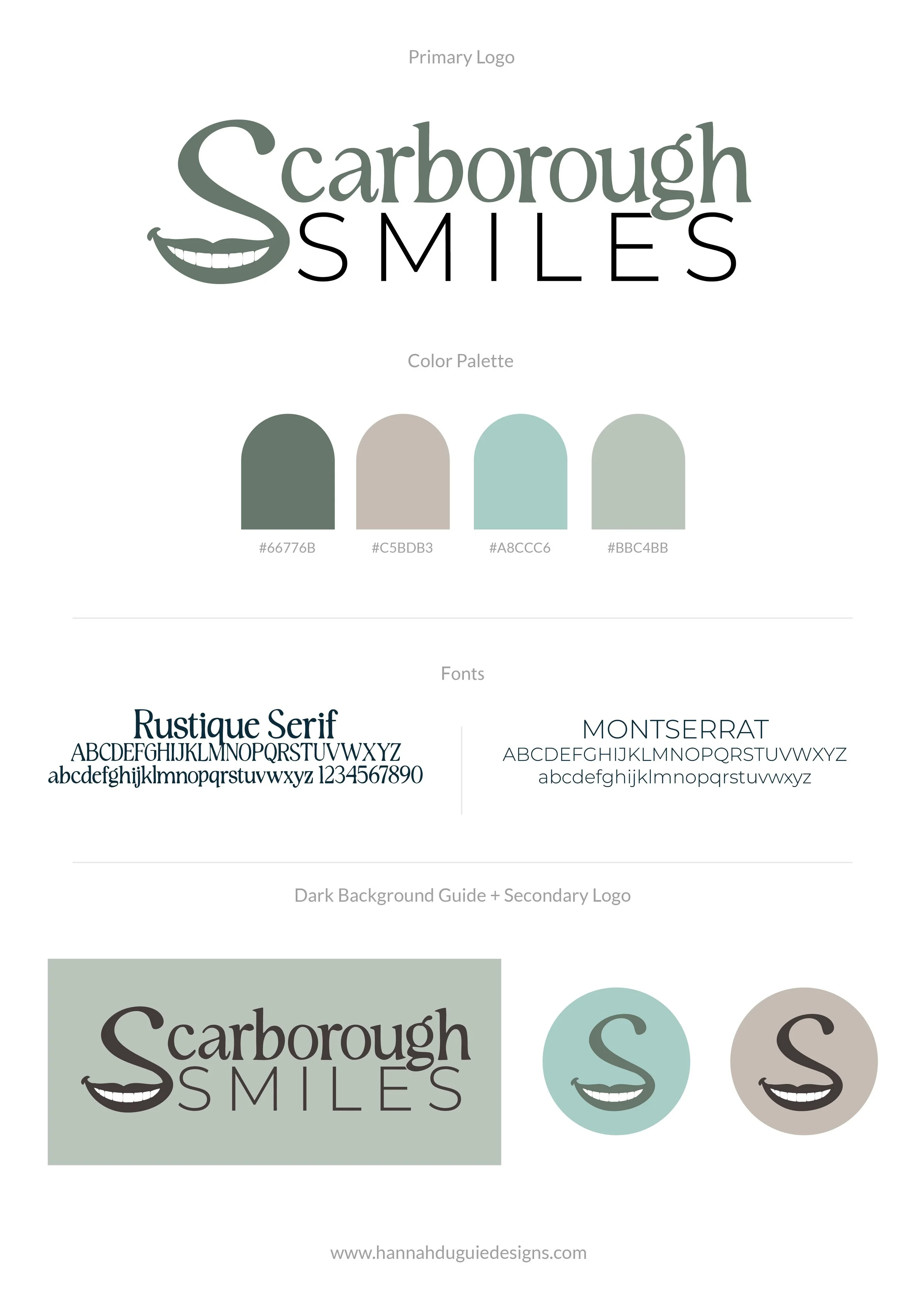Scarborough Smiles logo brand board