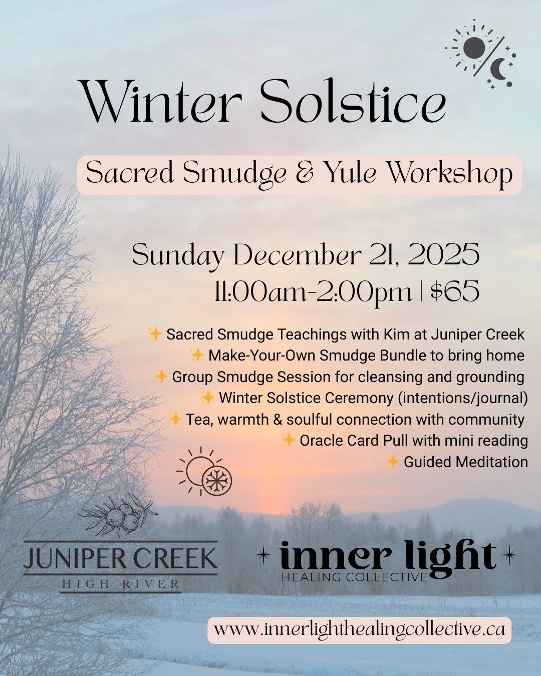 You asked, we answered!

Lots of people wanted another opportunity to learn Sacred Smudge (like we did in September). So Kim is back to share AND you get to build and take home your own smudge bundle. 

The day will also be combined with some Winter 