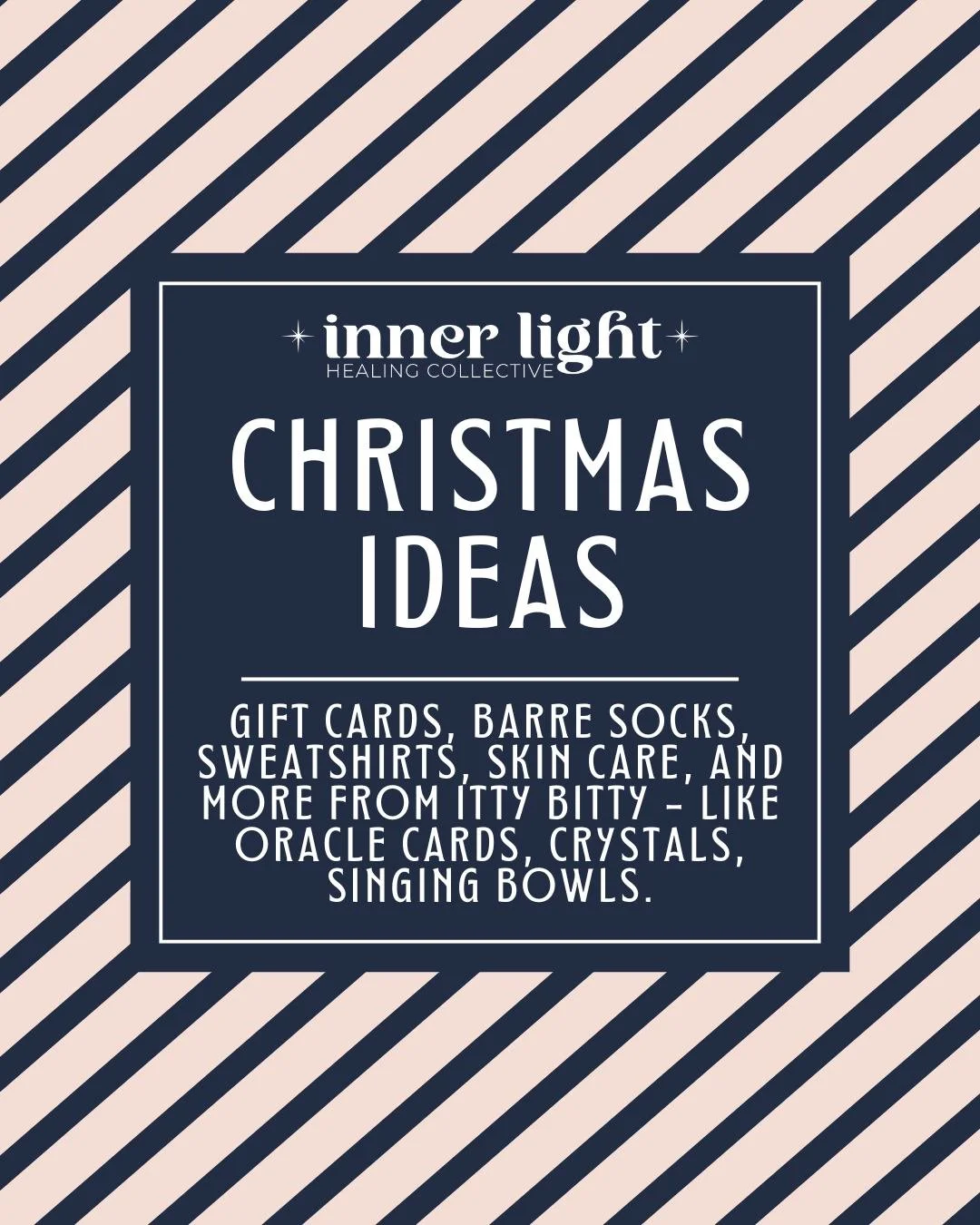 We have all kinds of Christmas Ideas for the Yogi on your list!

Let us know how we can help! 20% off Sale is On Om Organics....and we have a pop-up with Itty Bitty Emporium, and she's offering 20% off too! A nice selection of oracle cards, crystals,