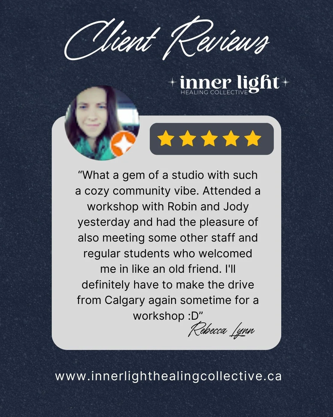 We love hearing from you!

Thanks Rebecca for your google review! We can't wait to see you again soon.

Wanna leave one too? (they are so helpful to us!) Thank You!
Link in  bio

#testimonialtuesday #clientlove #innerlighthealingcollective