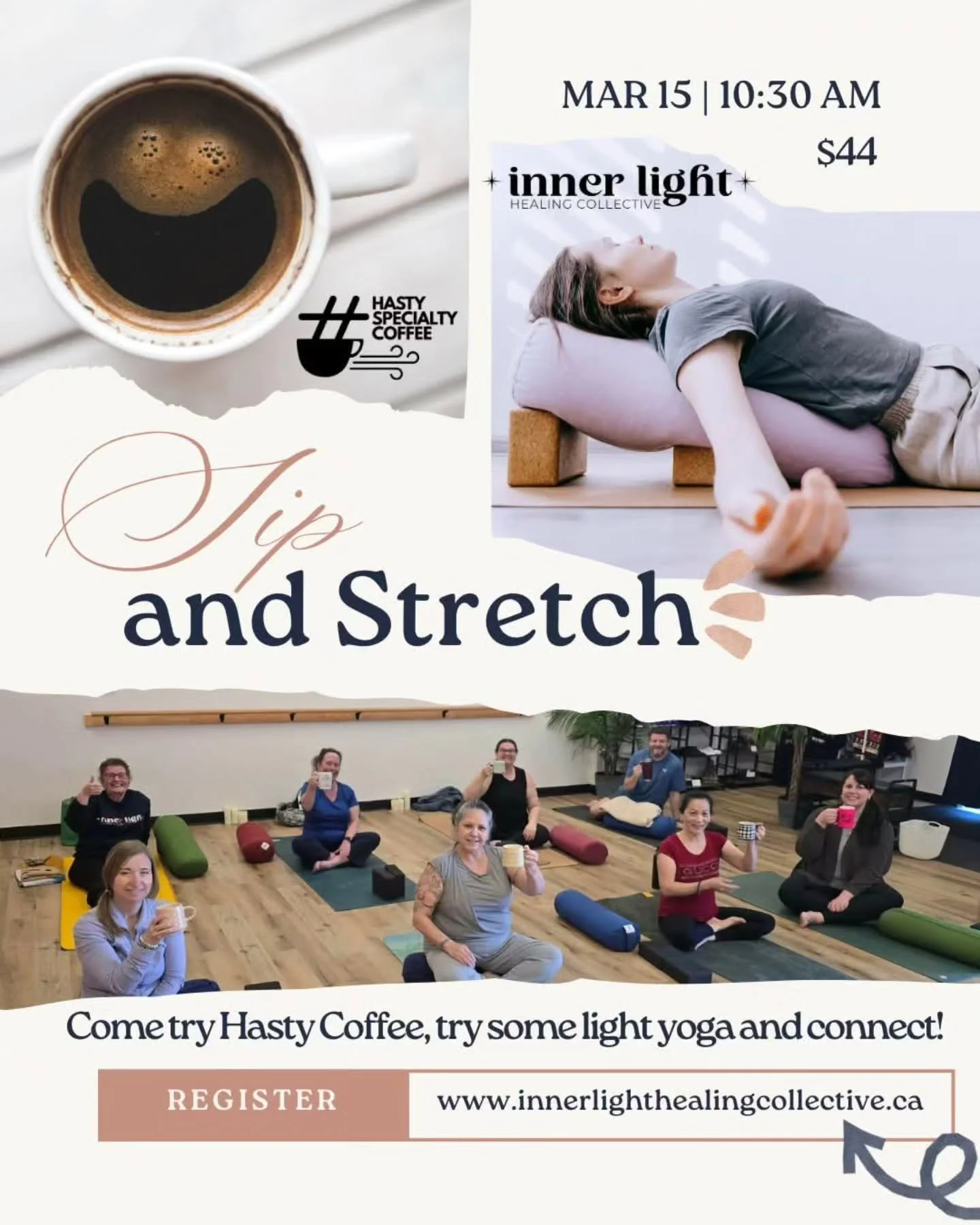 Coffee and yoga.....yes please! 

Join us March 15, 2026

Its going to be amazing.

#innerlighthealingcollective