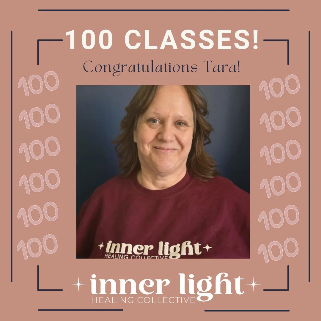 ✨🩷 CELEBRATING OVER HERE 🩷✨

Help us say CONGRATS to Tara on her 100th Class!!!
We are so excited to be part of her journey.

Here's what she shared with us....

"Celebrating my 100th class at Innerlight Healing Collective feels like such a sp