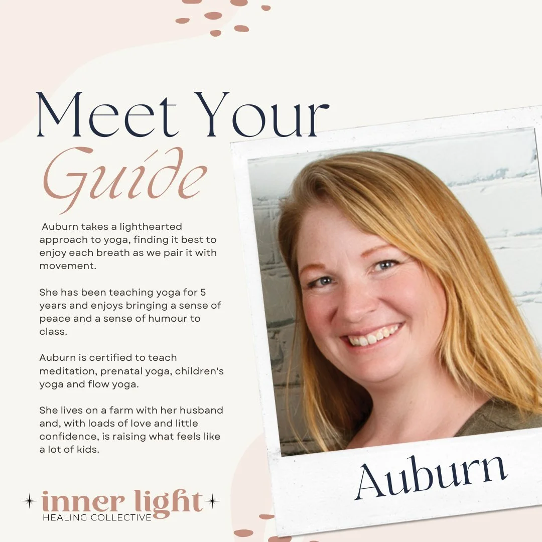 ✨ Meet Auburn✨

One of our newest members to our Guide Group! So excited our Collective is growing! 🌱

Aurburn is bringing MORE FLOW to Inner Light! Not only will she be subbing classes with us but she's also hosting a FLOW Pop Up!

🗓 Thursday, Apr