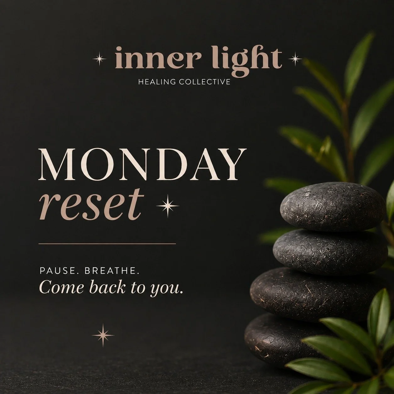 MONDAY RESET ✨

Before the week rushes in&hellip;pause.

Place your feet on the floor.
Take one full breath.
Ask yourself:
&ldquo;What do I need more of this week?&rdquo;

Rest?
Movement?
Stillness?
Support?
Joy?
Connection?

At Inner Light, we belie